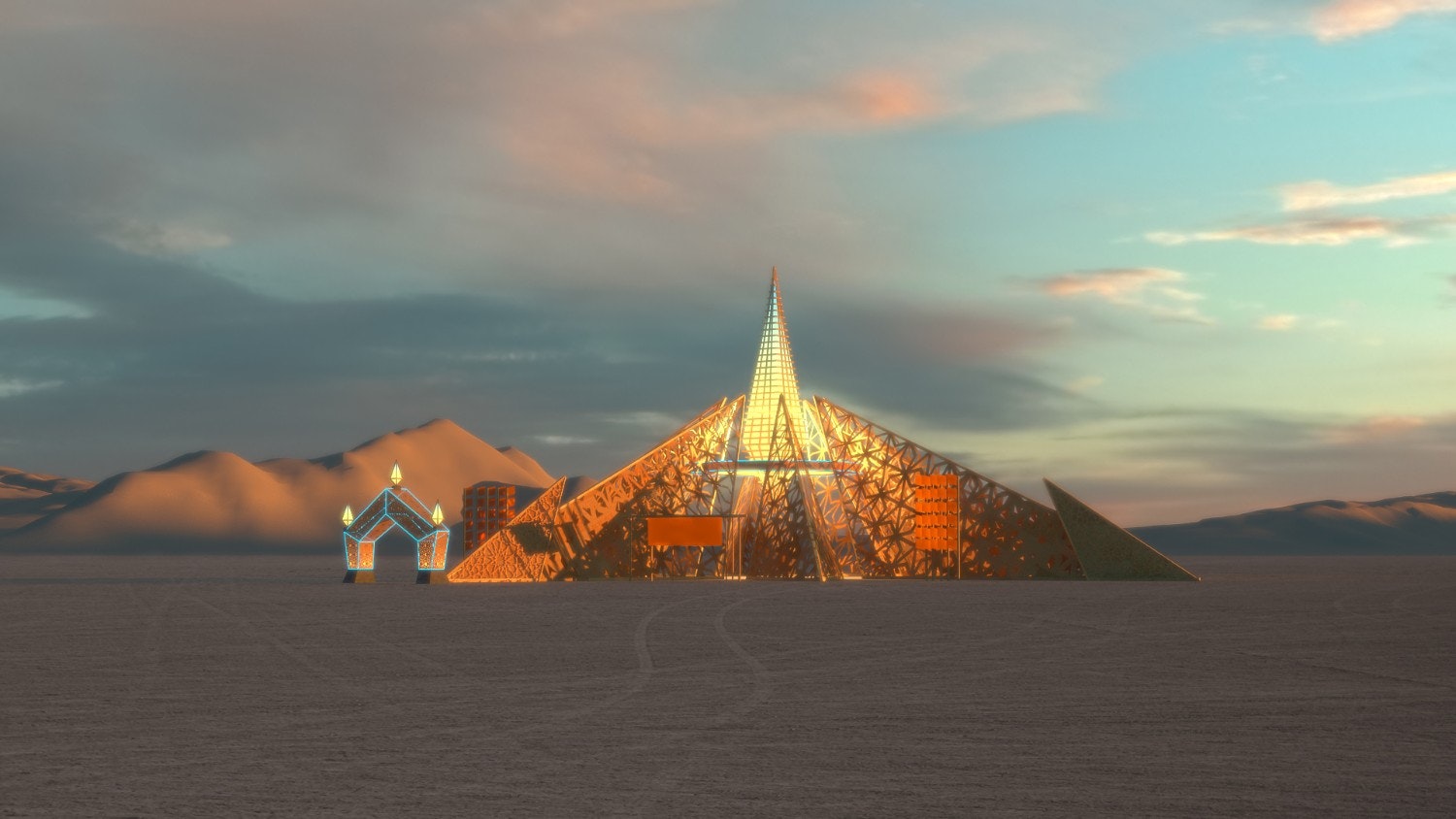 A rendering of Burning Man Empyrean Temple