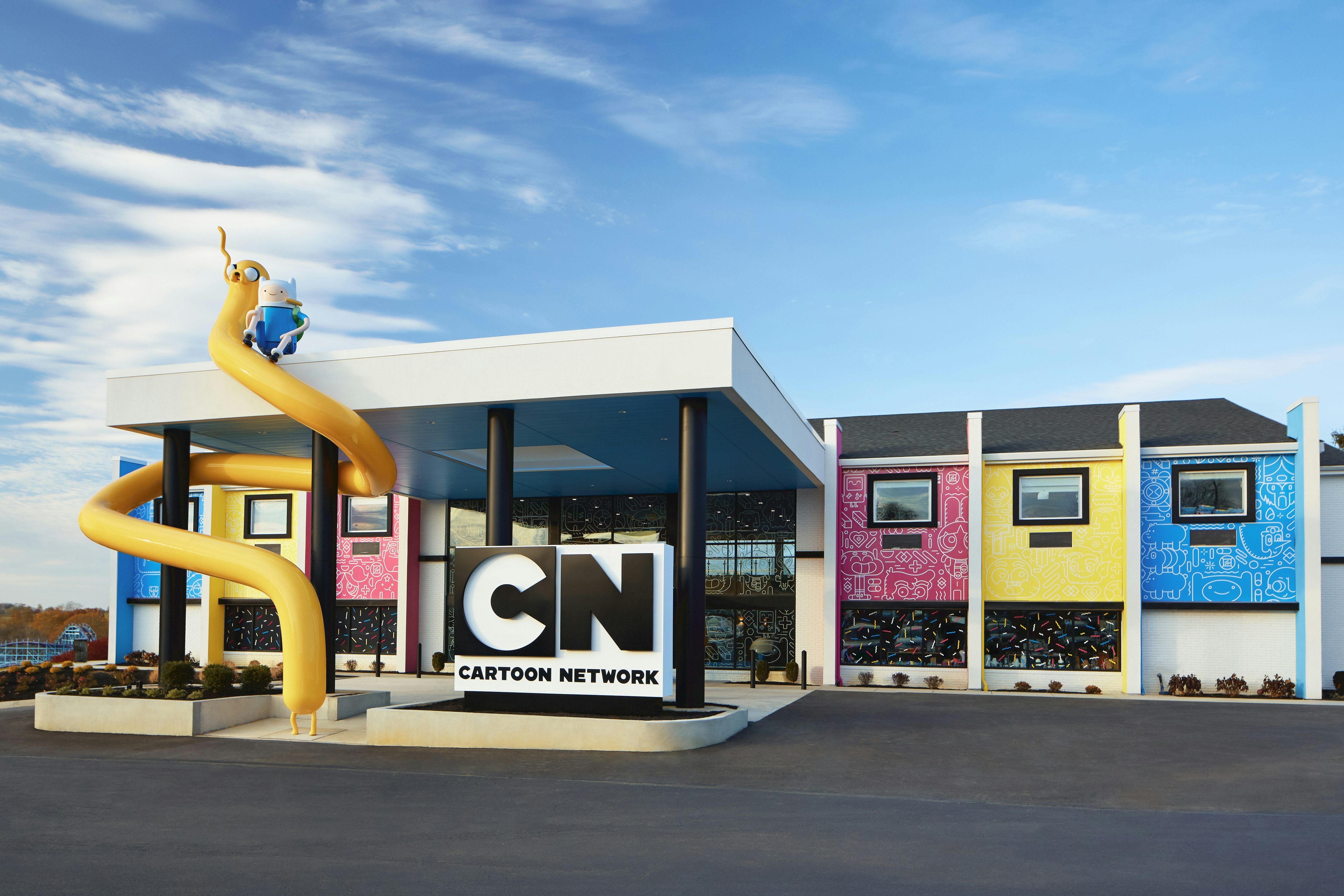 Exterior shot of a Cartoon Network themed hotel