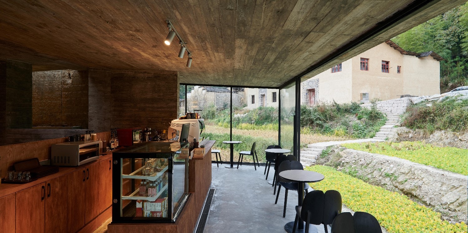 The café at the Paddy Field Bookstore in China