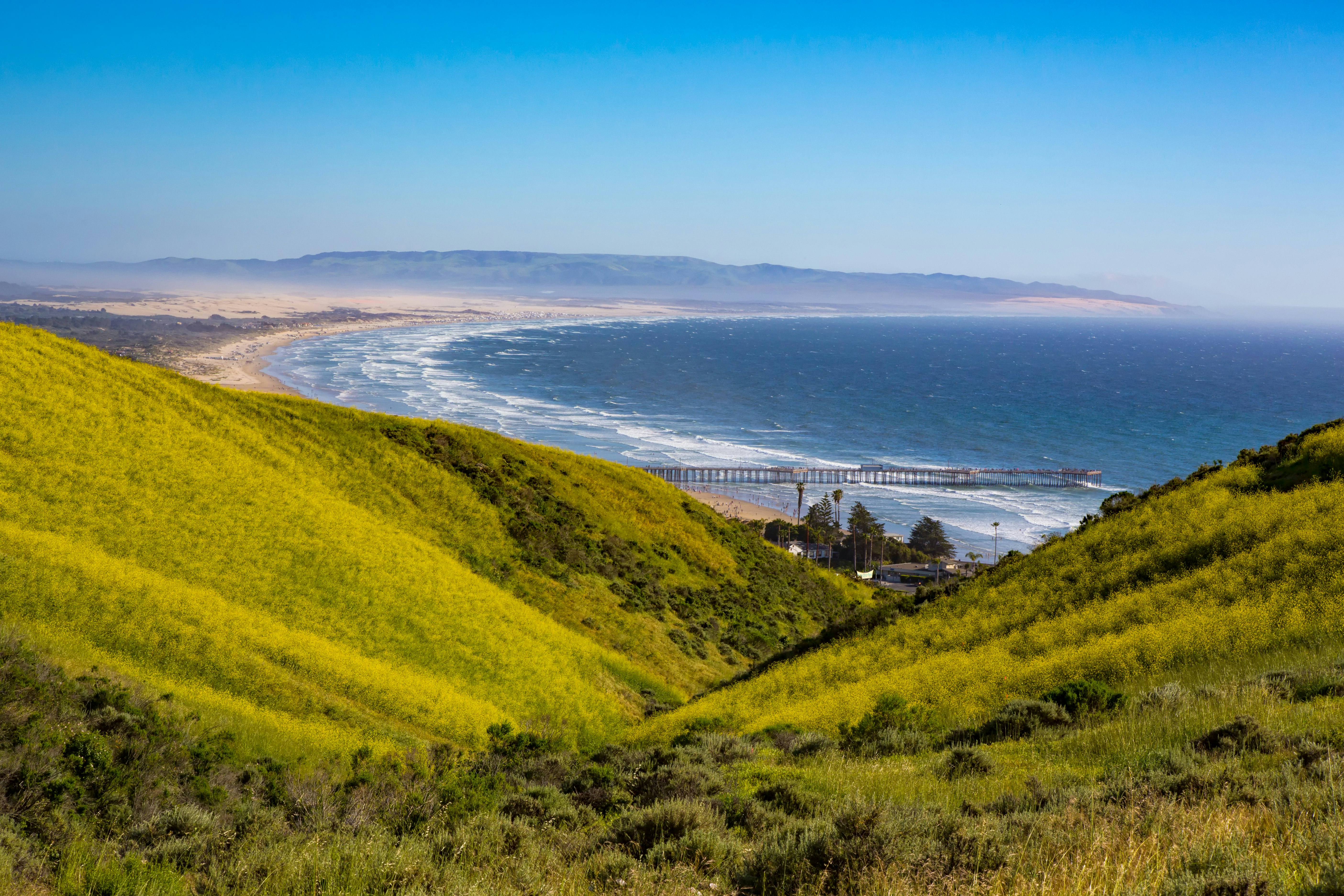 View of the Pacific Ocean from the hills of Pismo Preserve