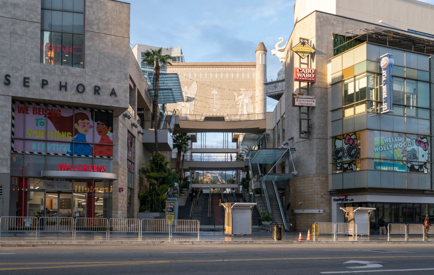 Hollywood & Highland shopping mall on Hollywood Blvd after Los Angeles ordered the closure of all non-essential services and entertainment venues