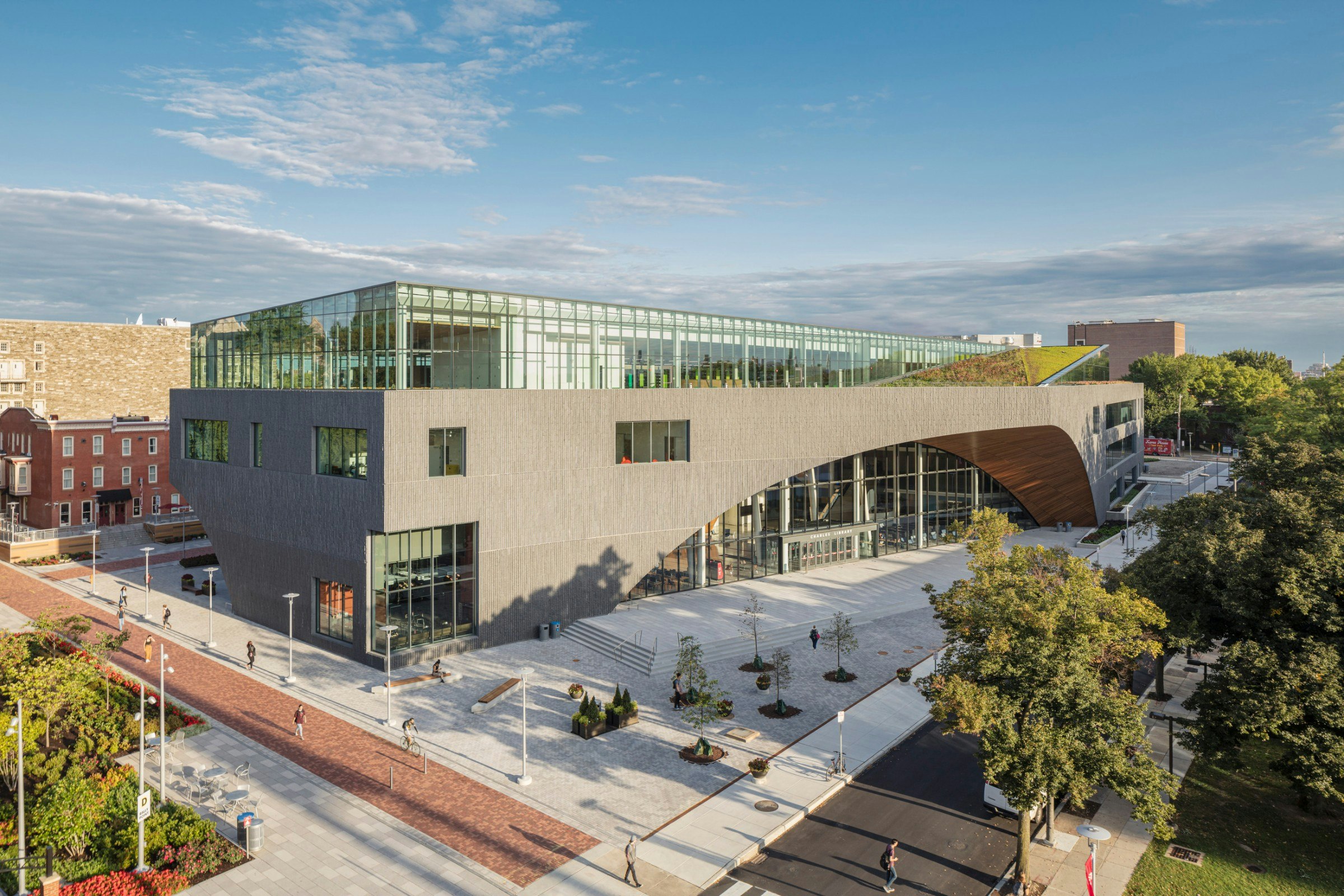 The exterior of the new Charles Library at Temple University in Philadelphia