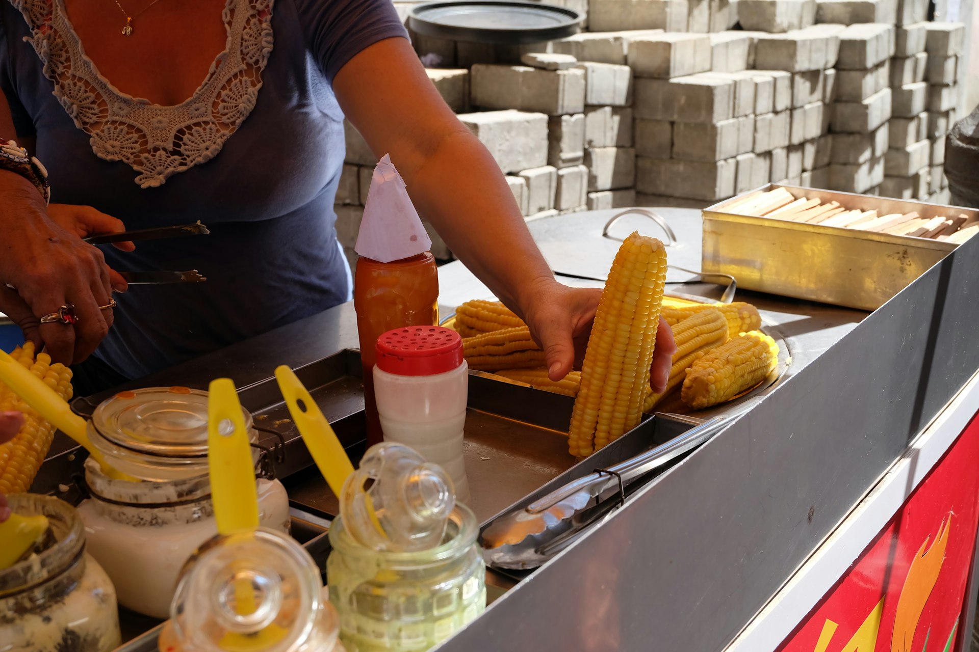 A street stand of corn in Havana. 