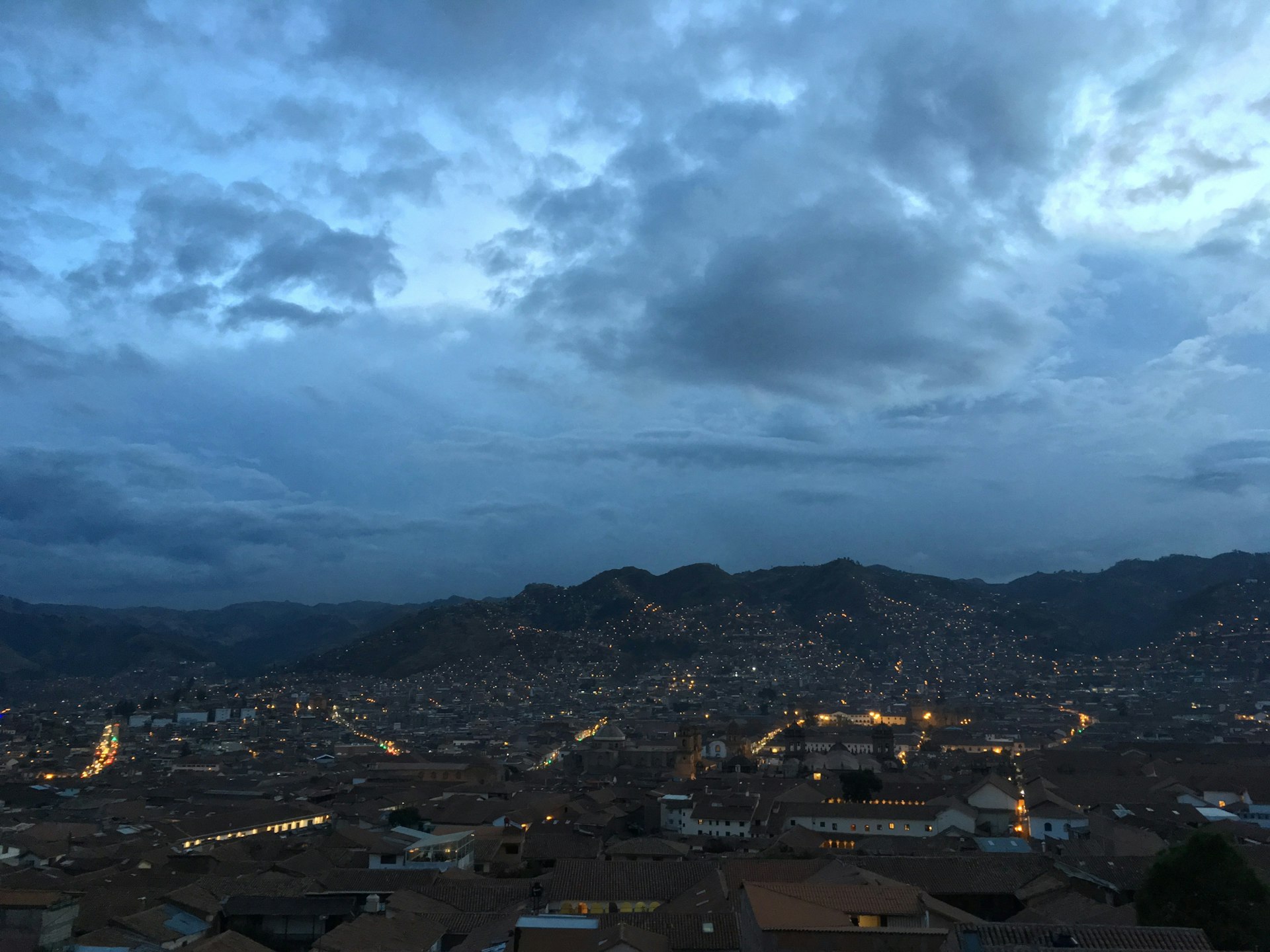 Cuzco lit up at night