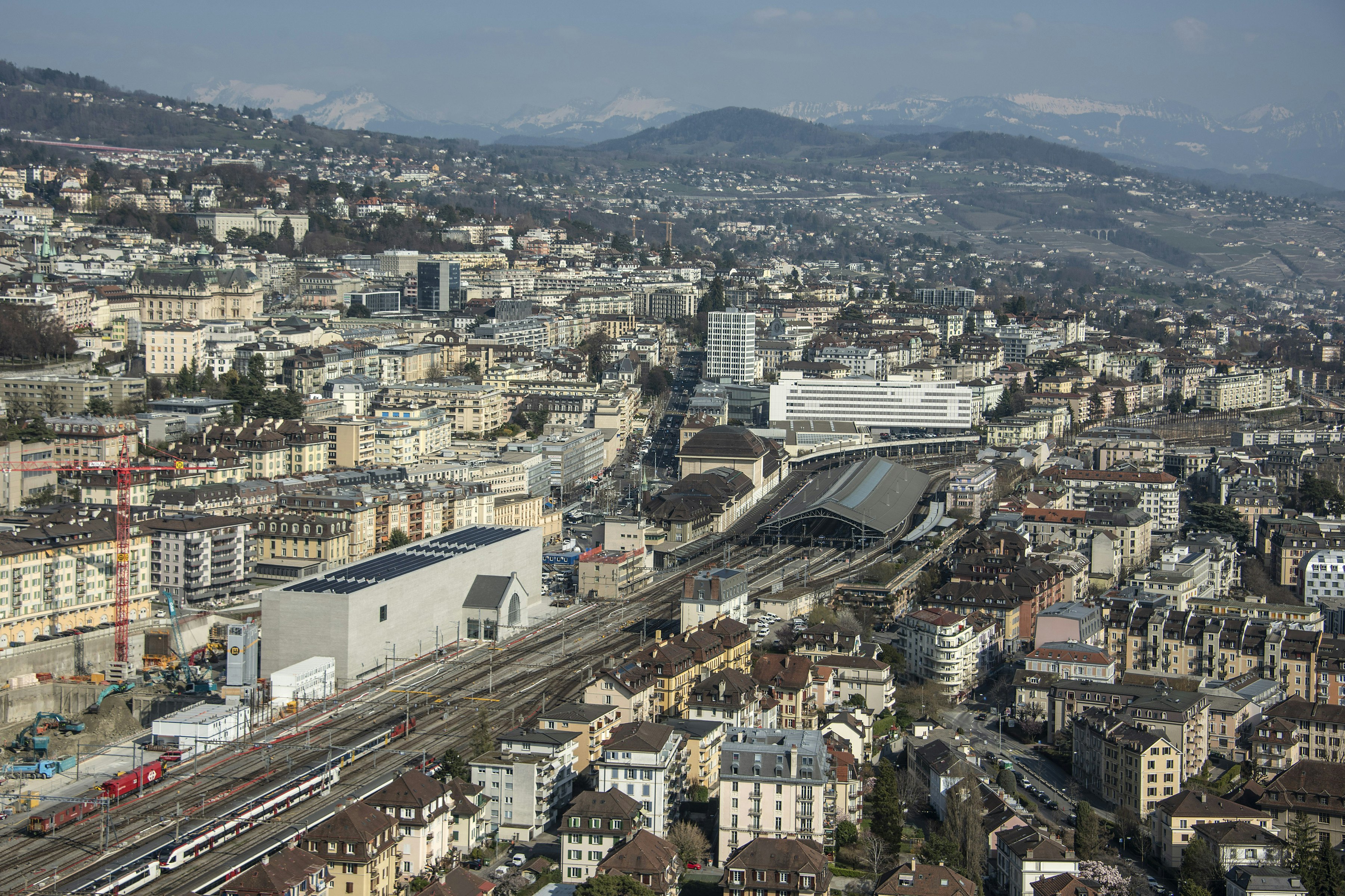 Aerial view of Lausanne's new arts district