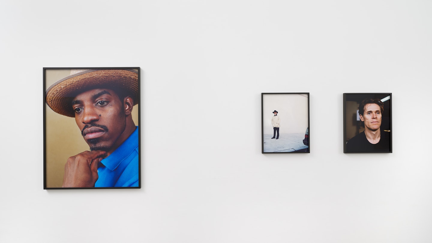 An installation view of Dana Lixenberg's American Images: from left, André Benjamin, Willem Dafoe, and Sonny Rollins