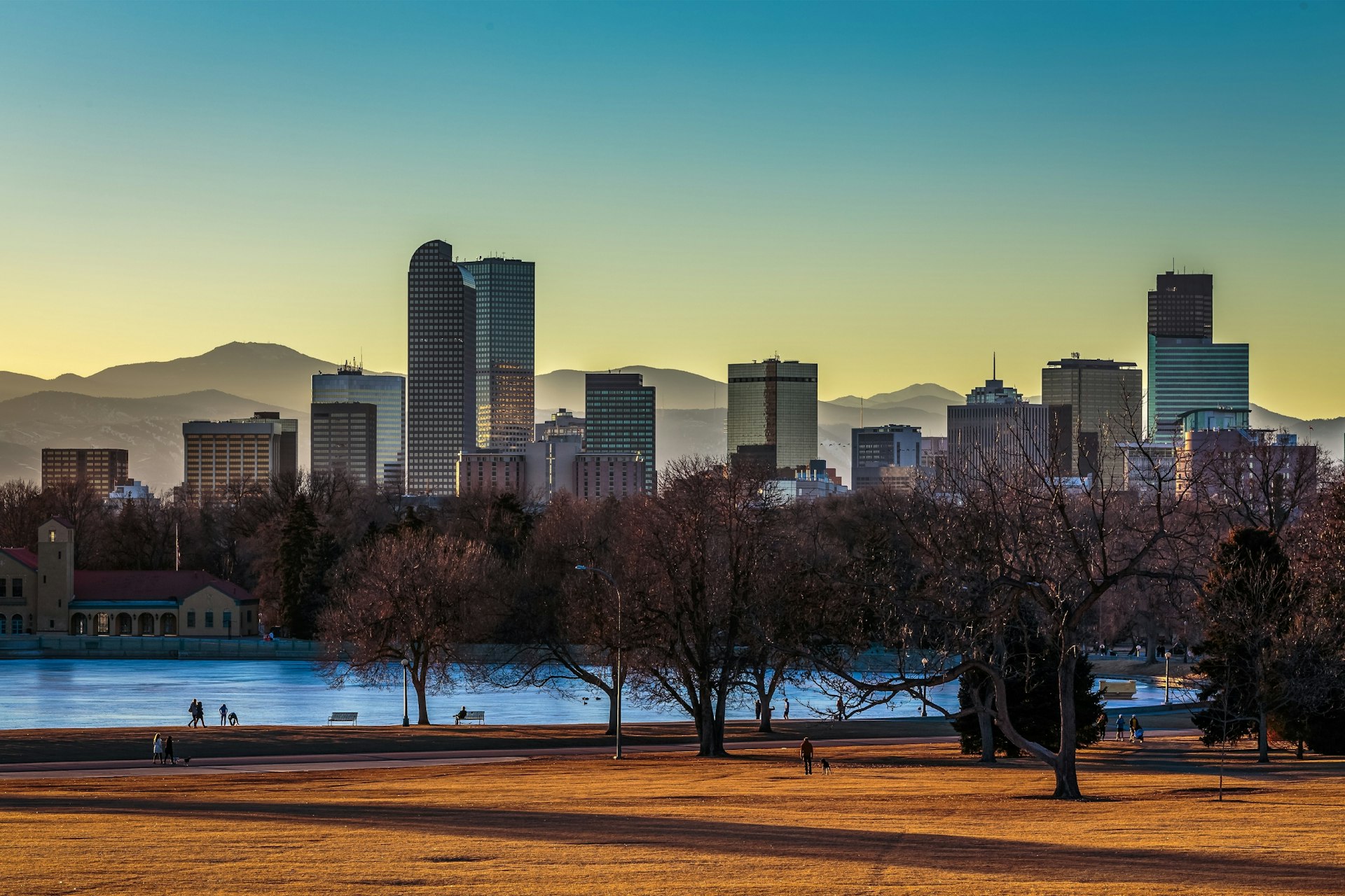 Denver skyline at sunset