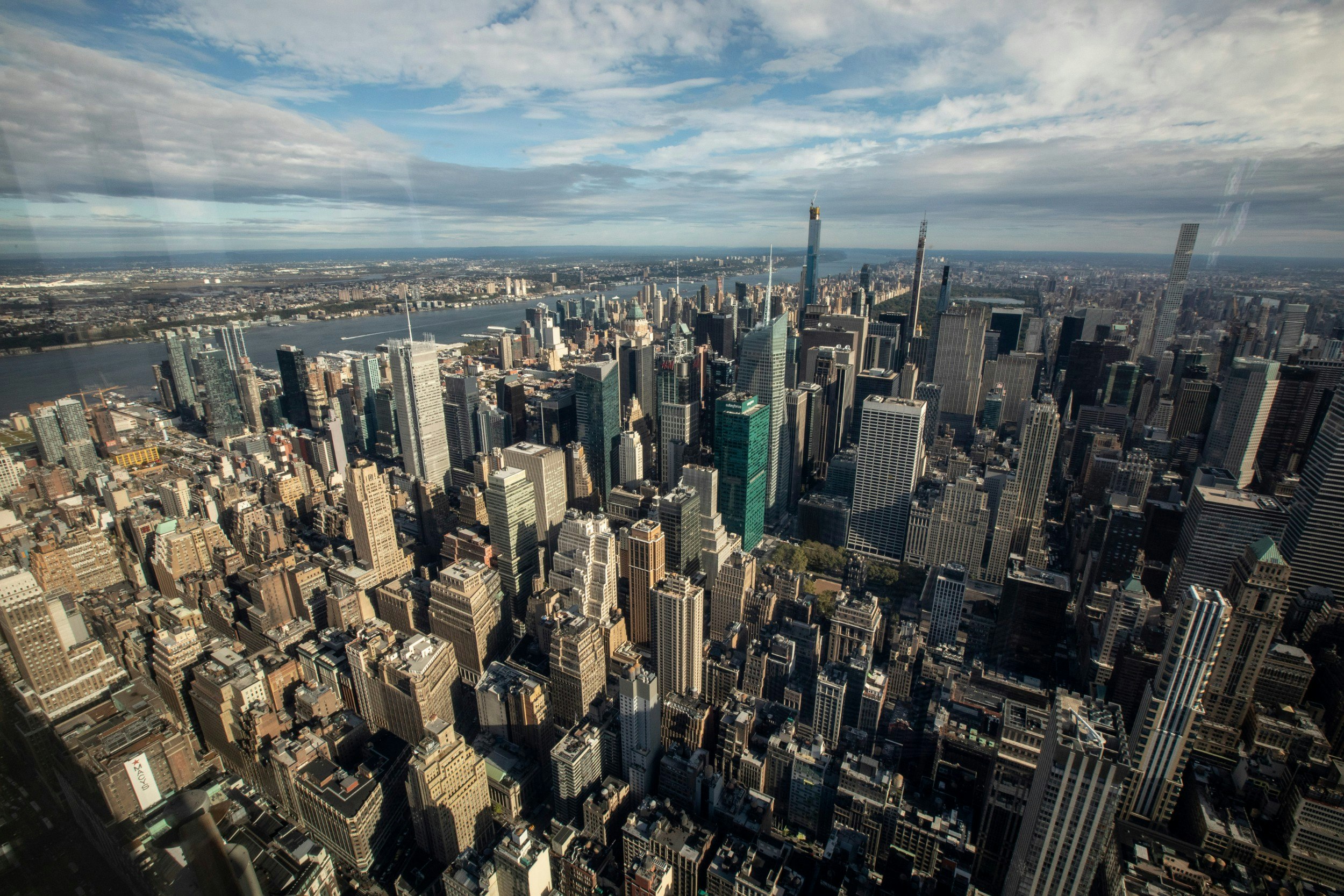 The view of New York from the newly renovated 102nd floor Observatory at the Empire State Building
