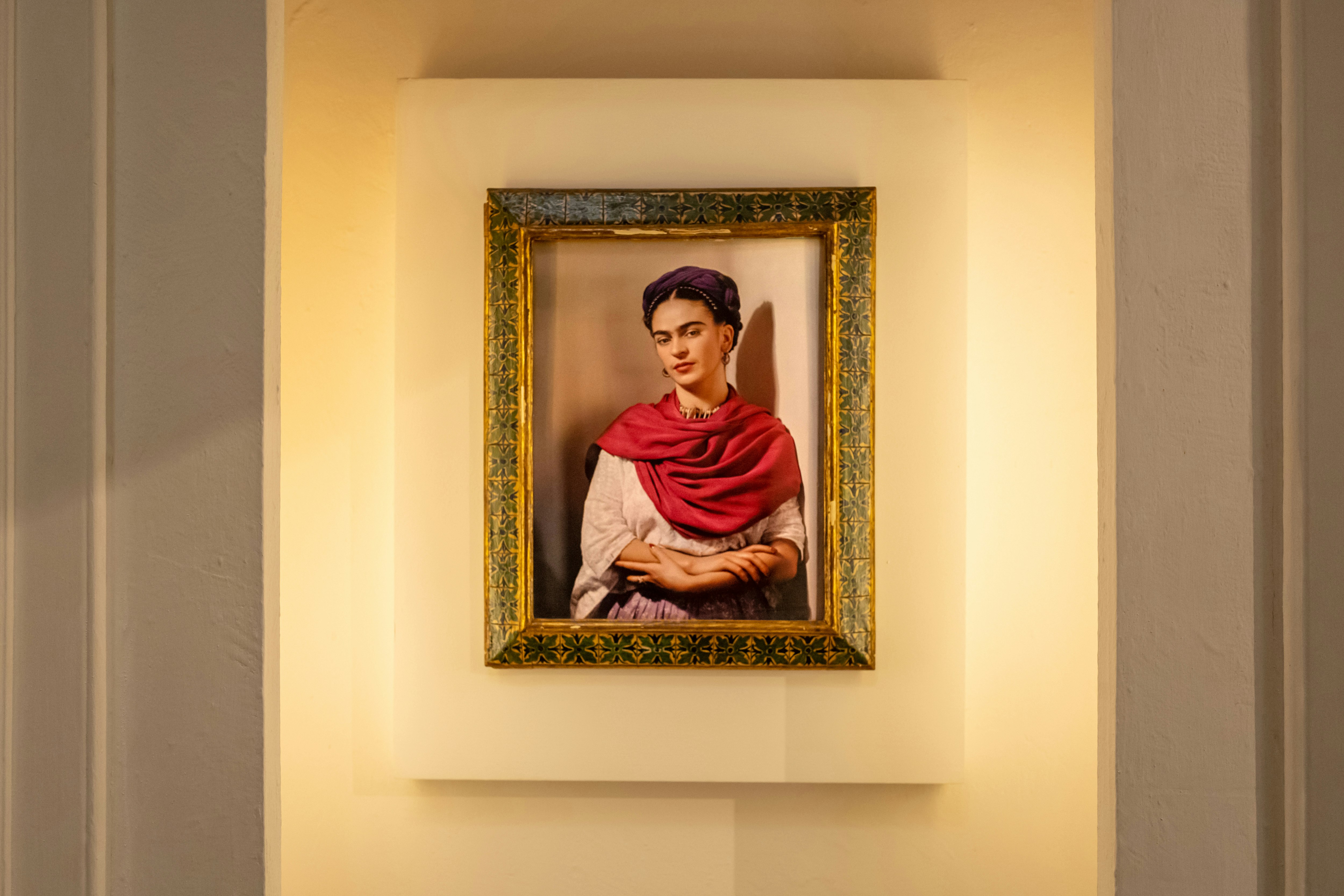 Frida Kahlo portrait on display in Casa Azul
