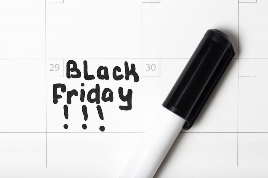 Black Friday skrivet i en kalender den 29 november