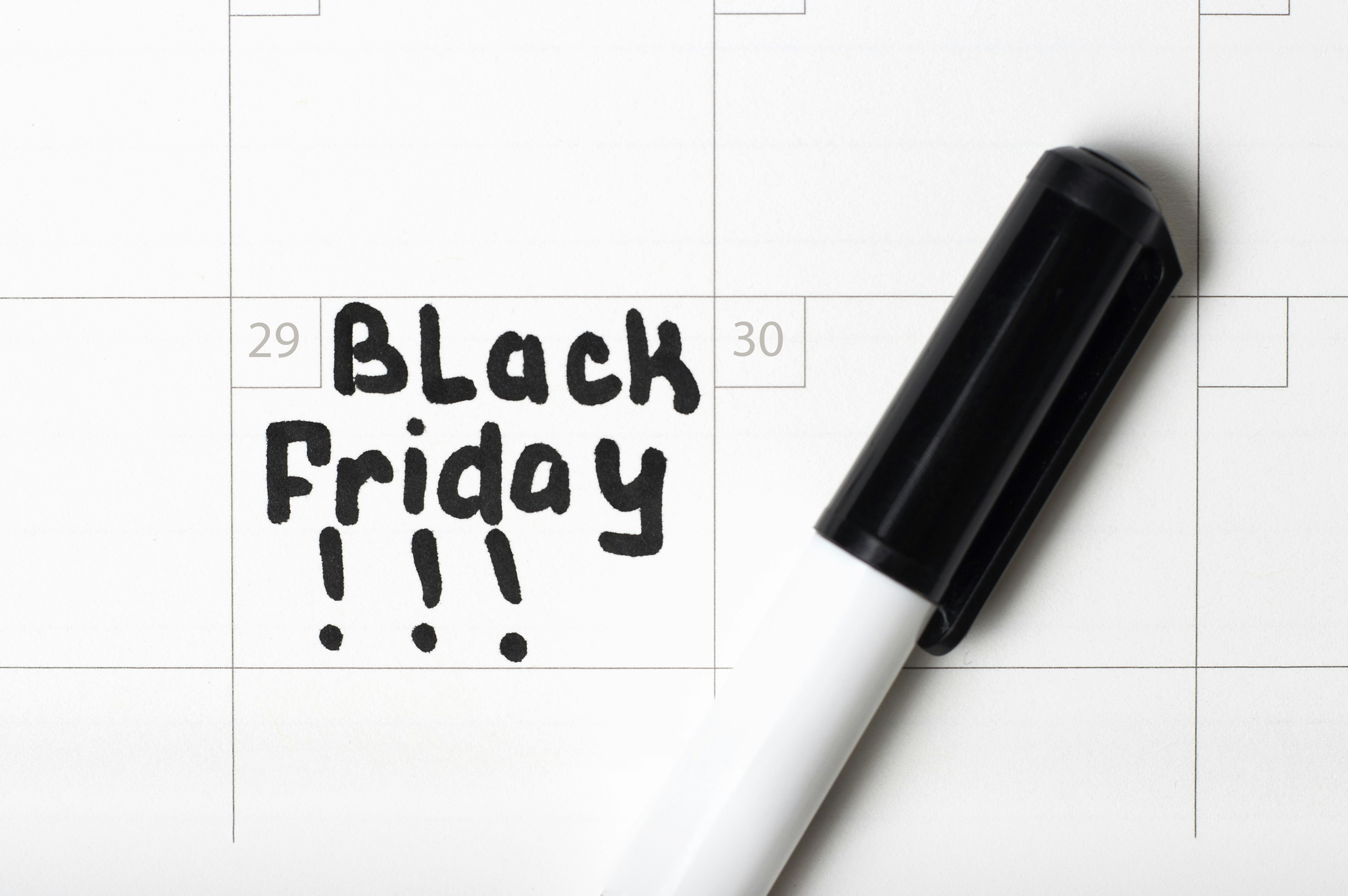 Black Friday written on a calendar on Nov 29
