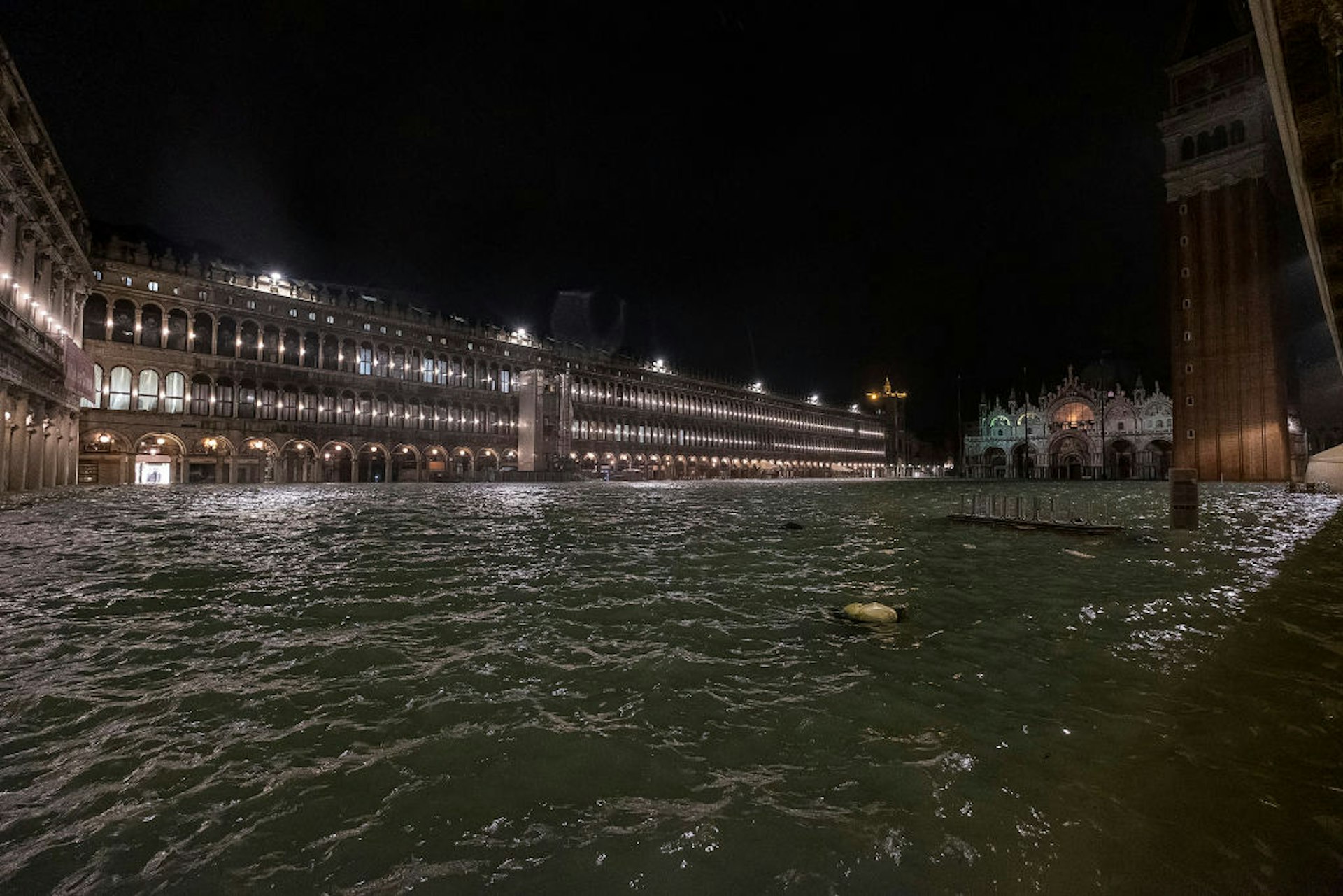 The Piazza San Marco under water during a flood