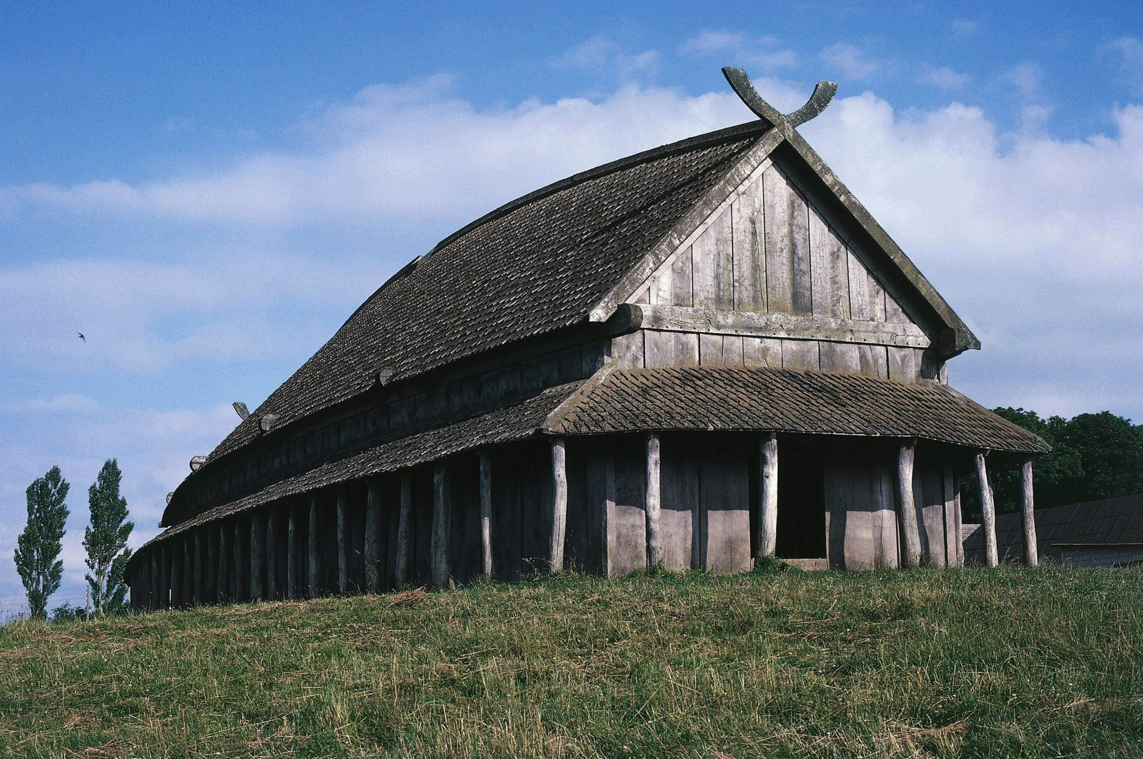Reconstruction of a wooden Viking house