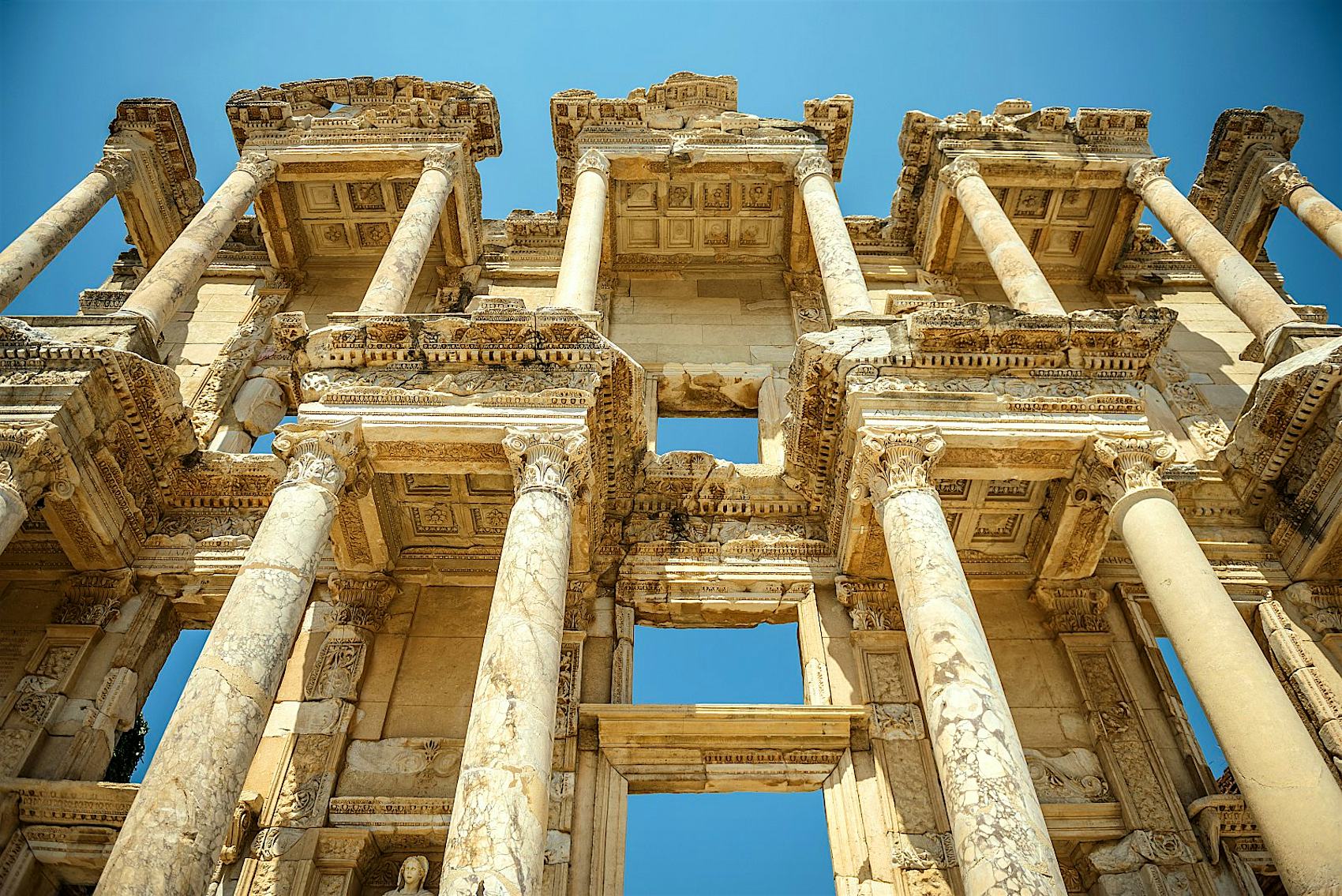 The façade of the Library of Celsus at Ephesus
