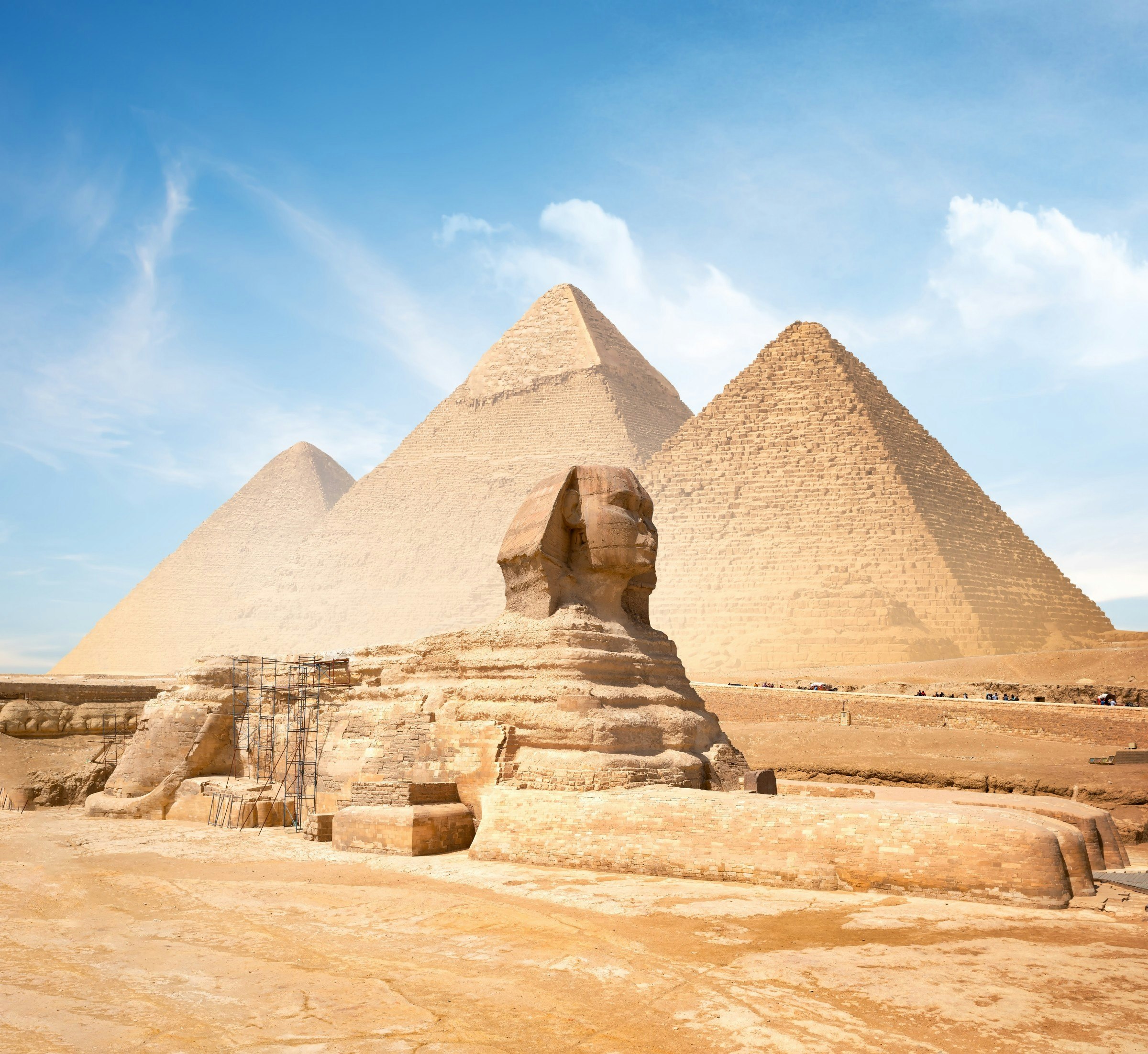 Great Sphinx of Giza and the Pyramids in the background.jpg