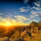 The sun on the horizon at Grampians National Park, Victoria, Australia 