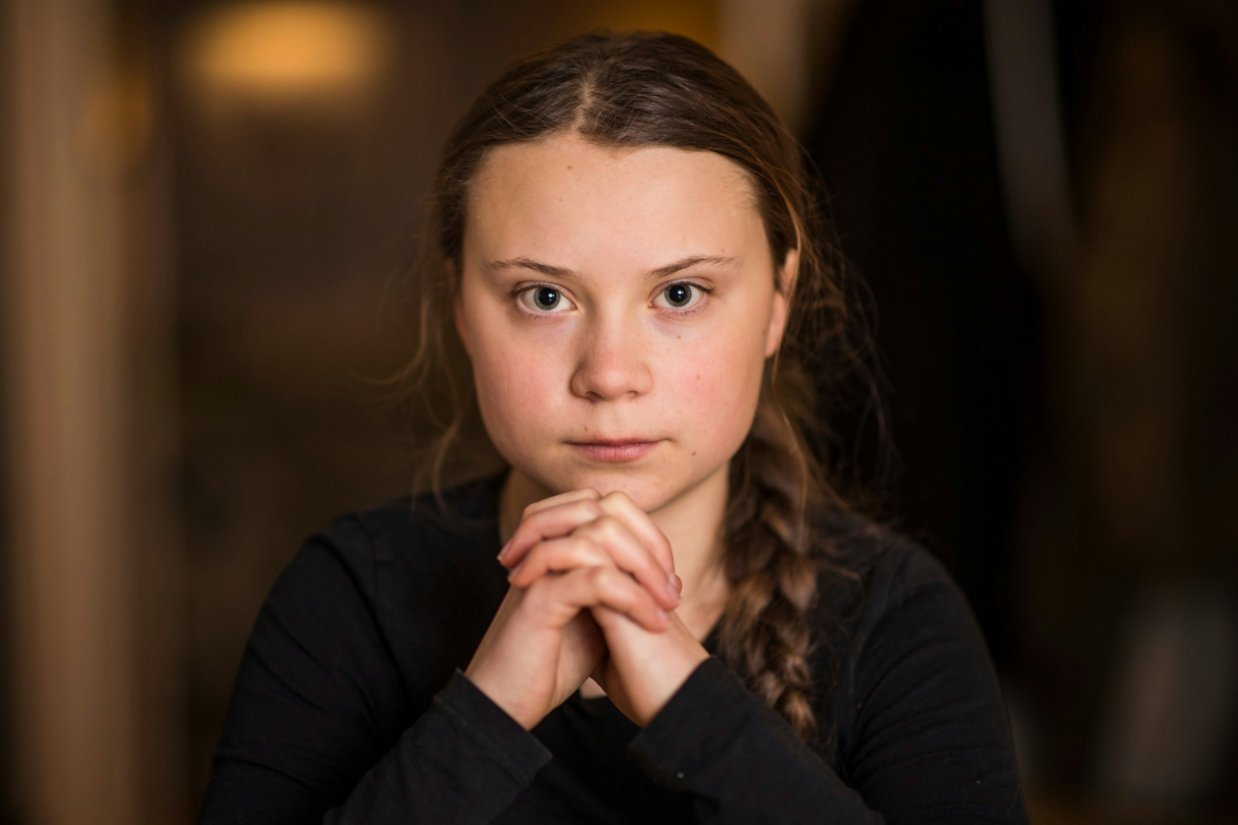 A portrait of Greta Thunberg