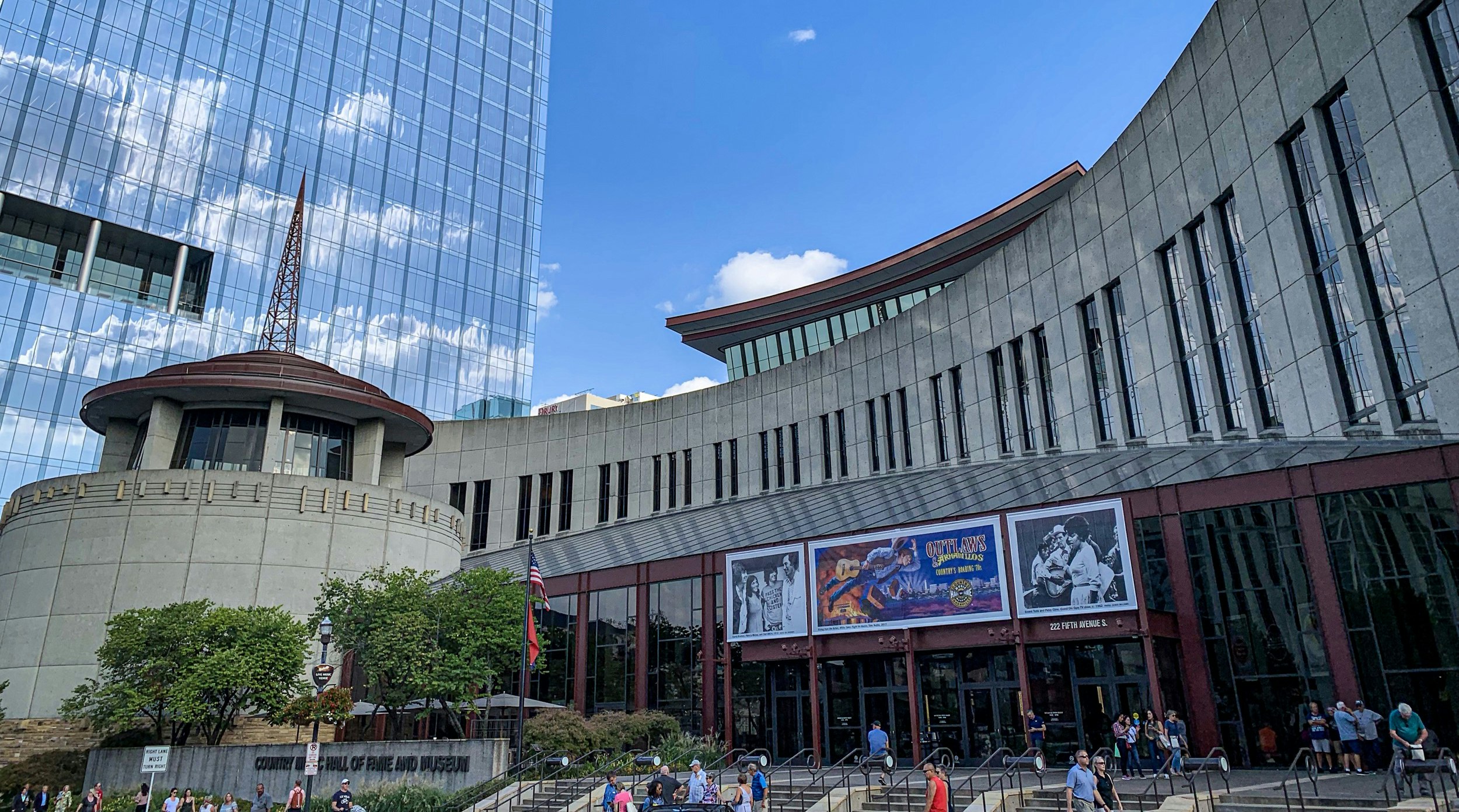 The country music hall of fame in Nashville is seen on a sunny day; best country music venues in Nashville