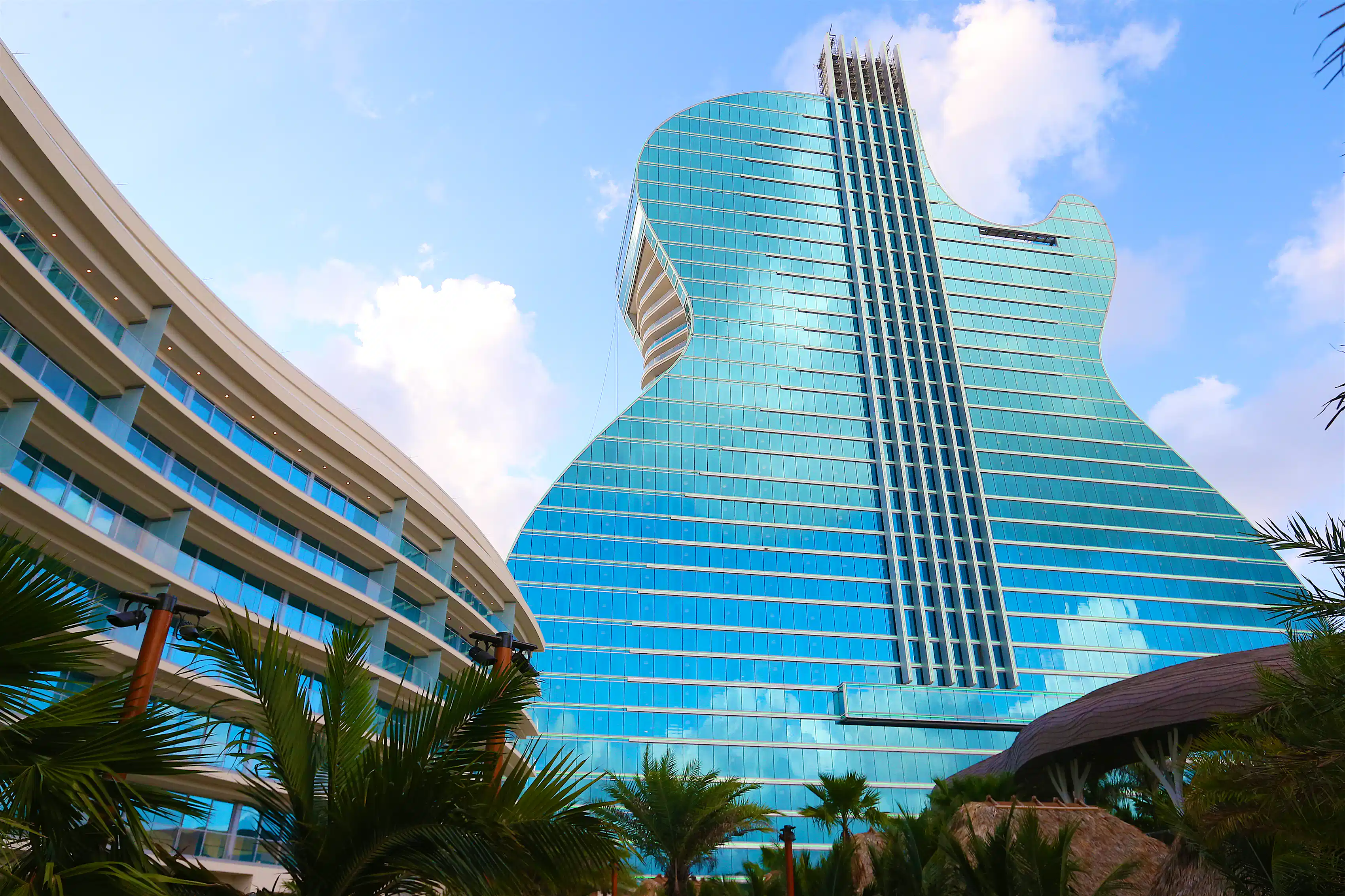 Inside the new guitar-shaped Hard Rock hotel building in Florida
