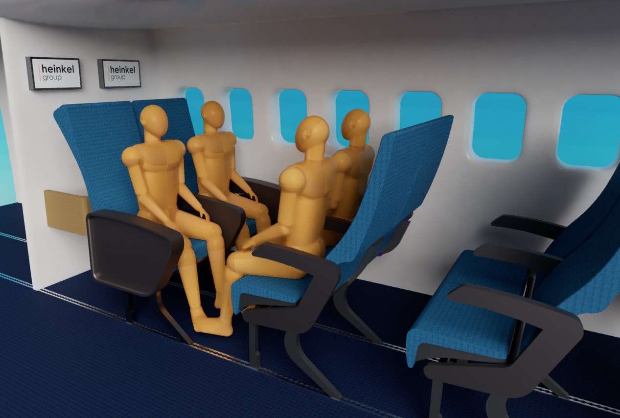Heinkel Group's Flex Lounge, two rows of economy-class seats that can be rearrange to face each other