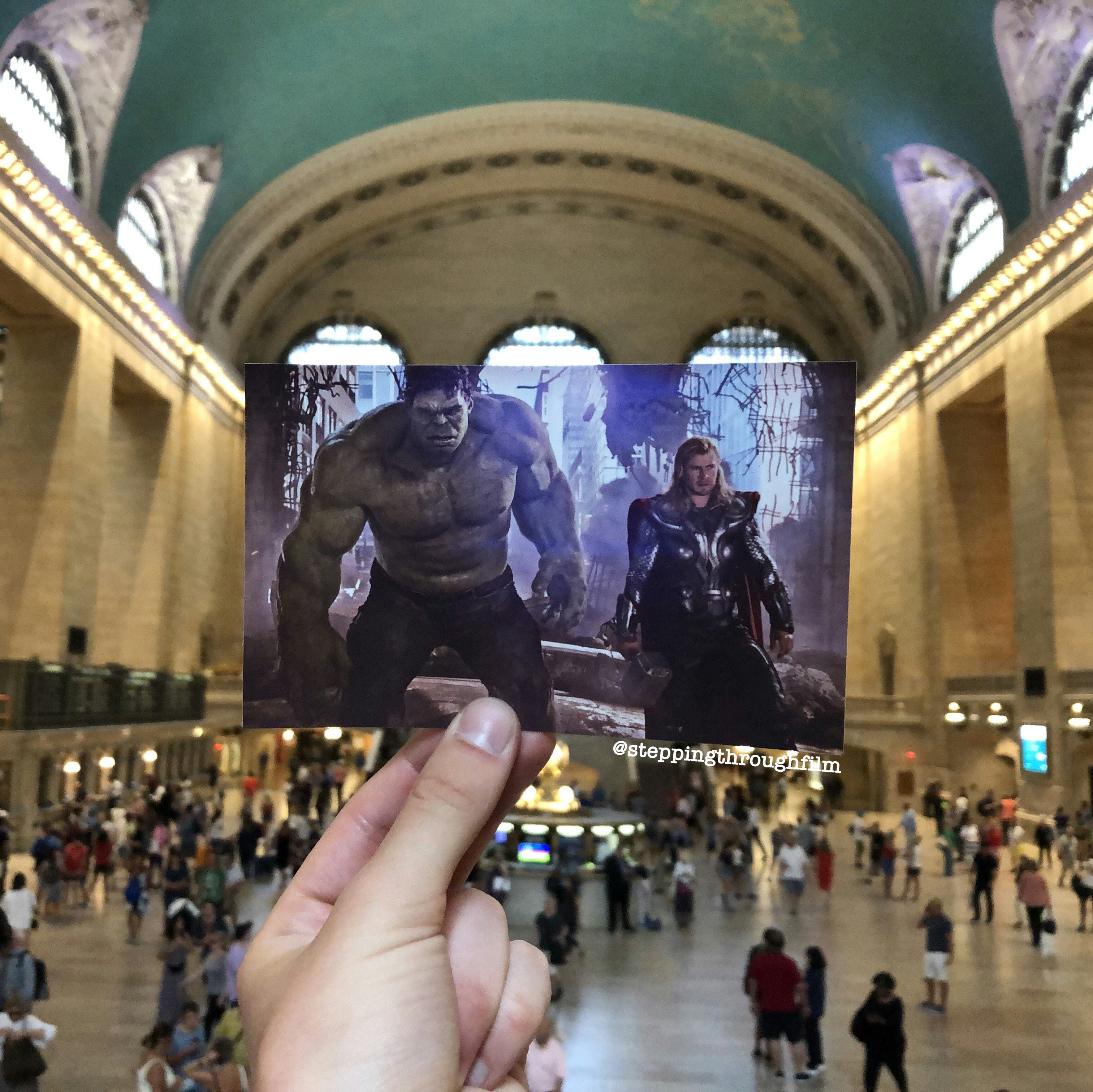 A shot of Thor and Hulk from the first Avenger movie in New York