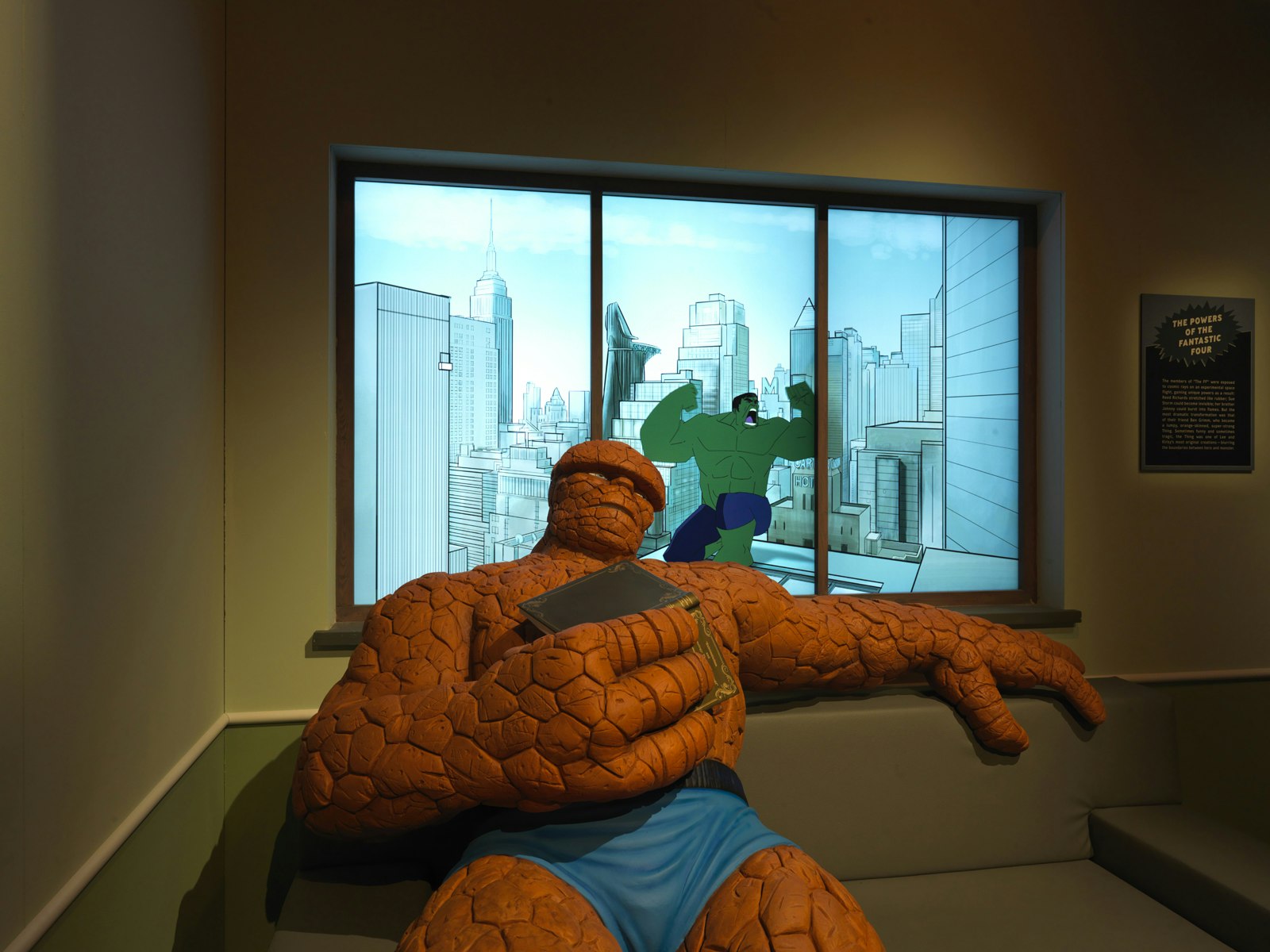 The Incredible Hulk room at a Marvel exhibition