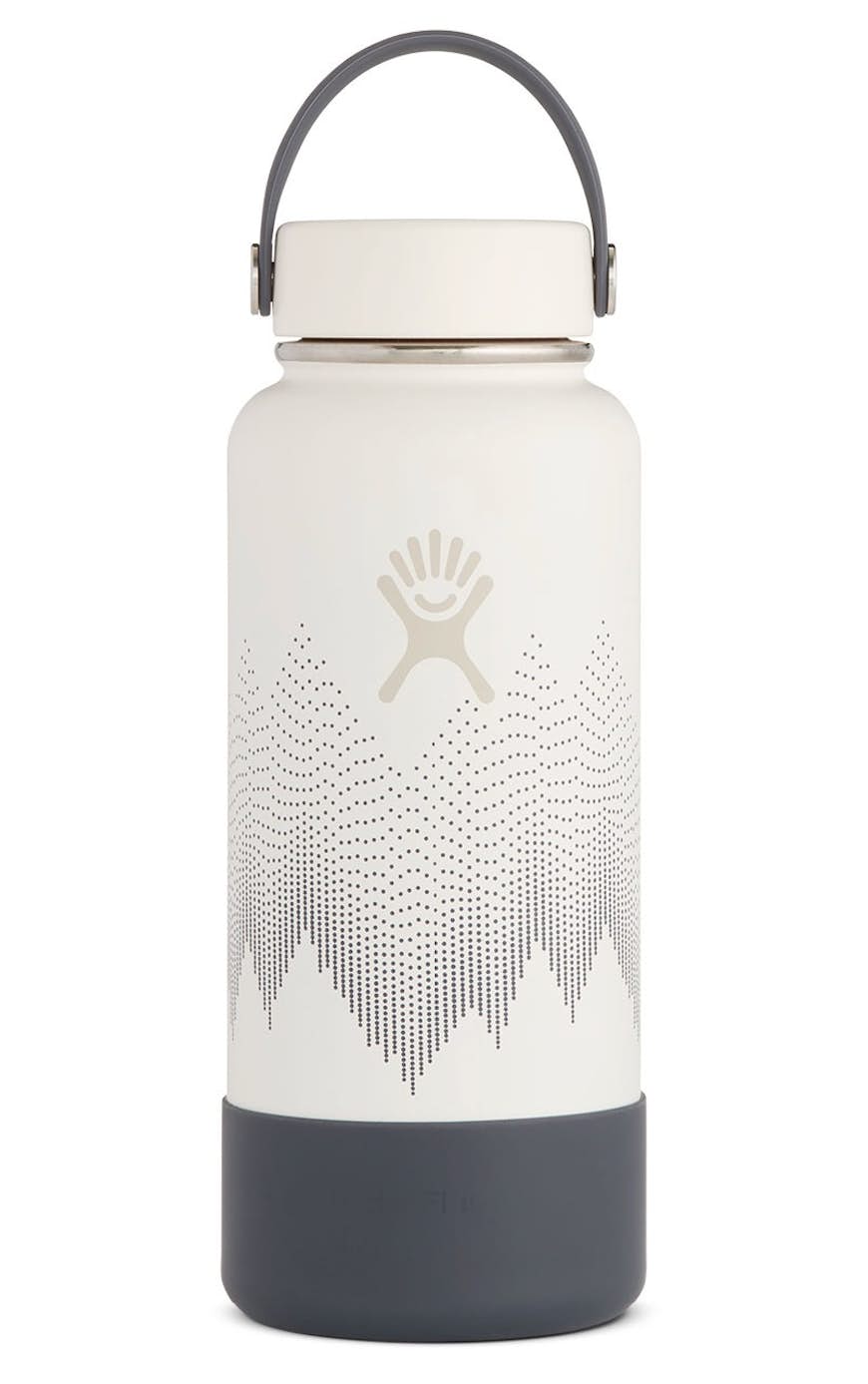 Hydro Flasks Limited Edition Wonder Collection 32 oz Wide Mouth-flaska i snökåpa (vit och grå)