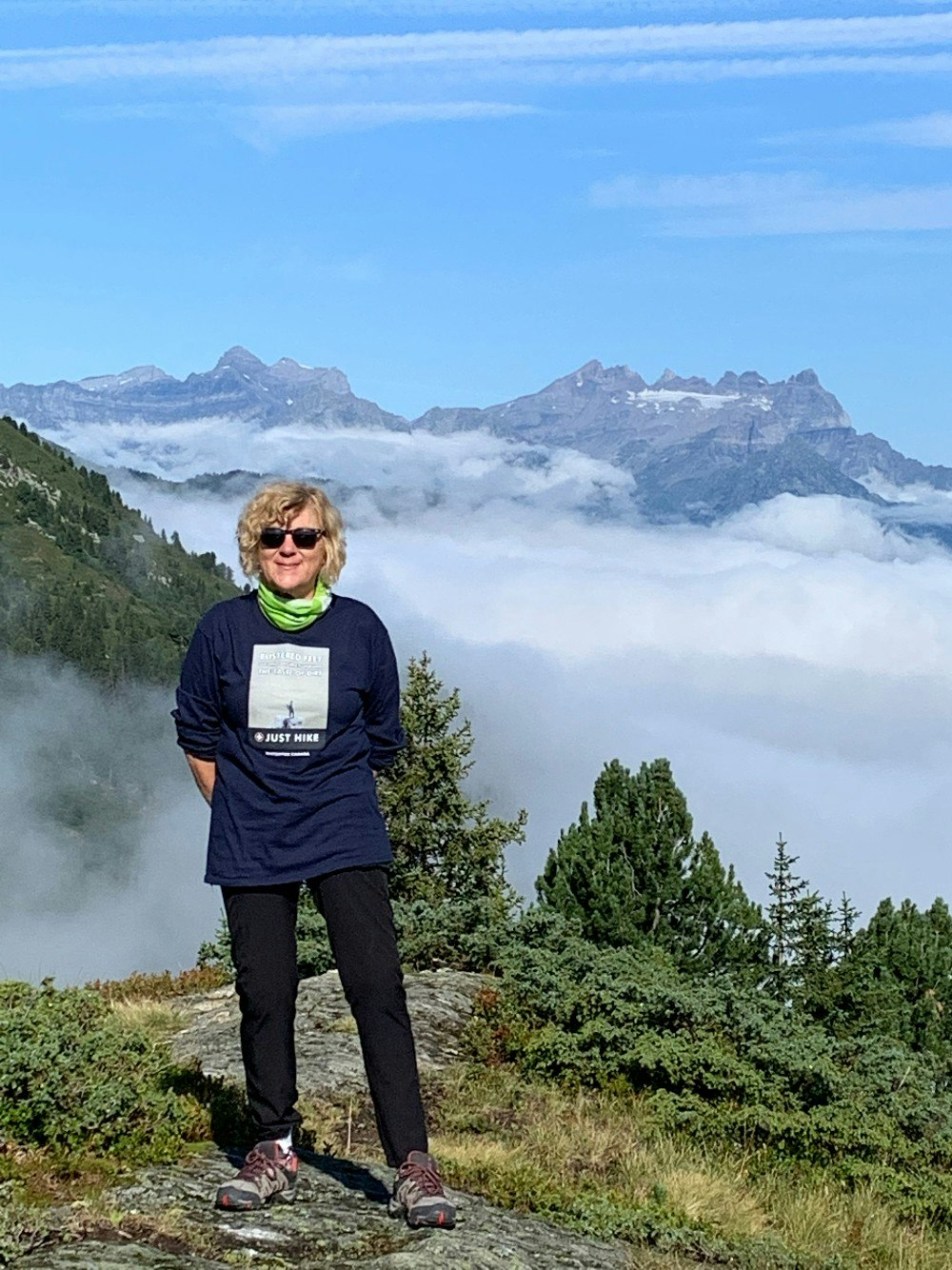 Isabel on the hillside in Verbier