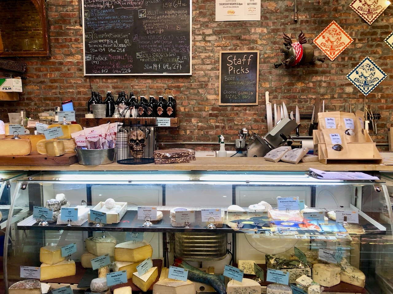 the cheese counter at Stinky Brooklyn in Carroll Gardens