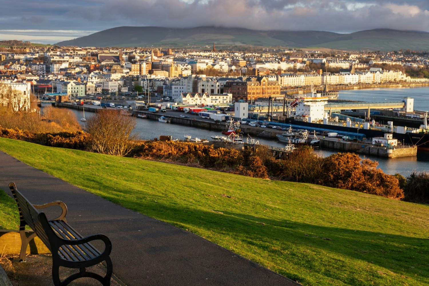 Panorama of Douglas on the Isle of Man. 