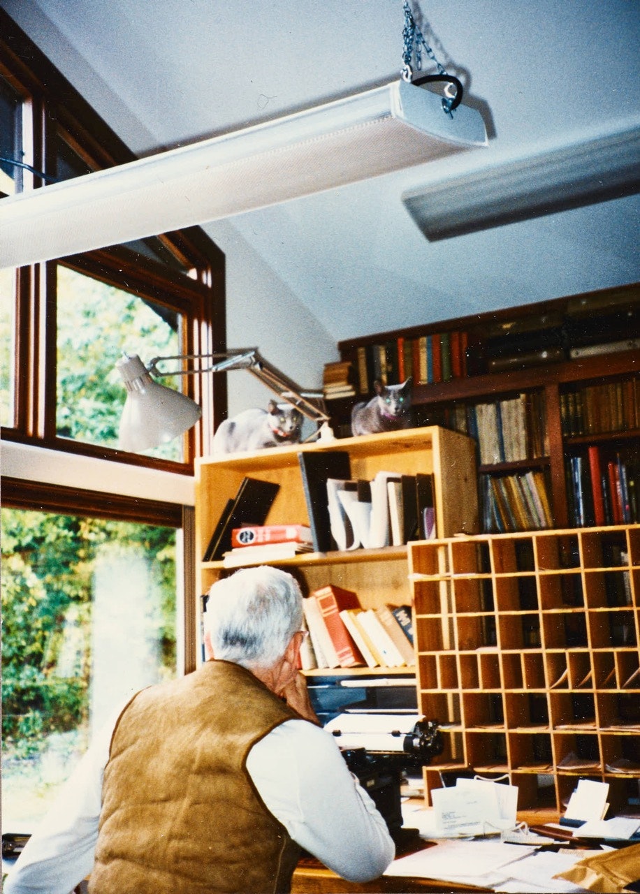 J. D. Salinger at his writing desk in his home in Cornish, New Hampshire, 1993