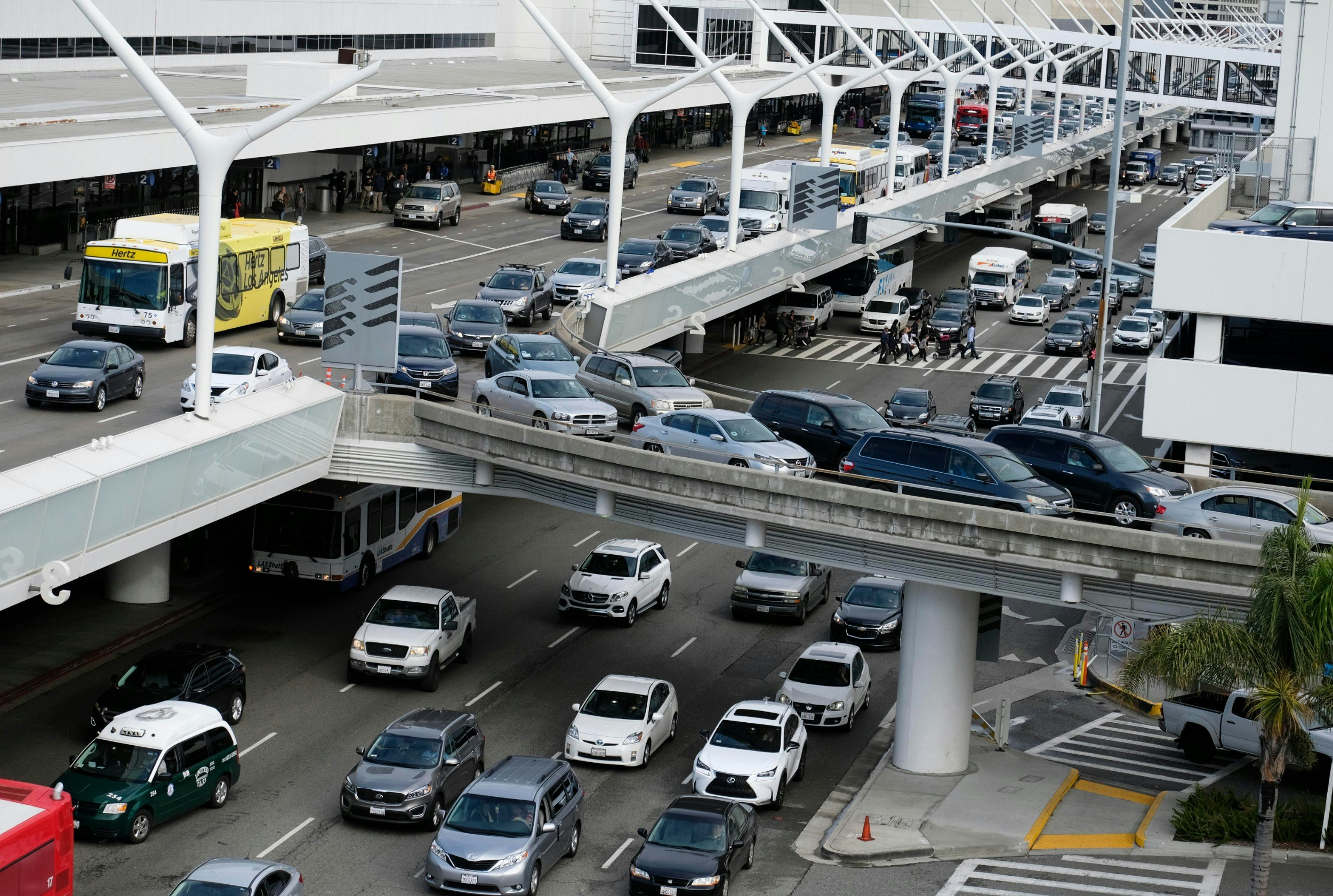 Congested traffic at LAX airport