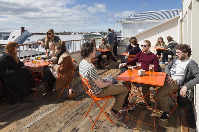 The rooftop at Iceland's Loft Hostel