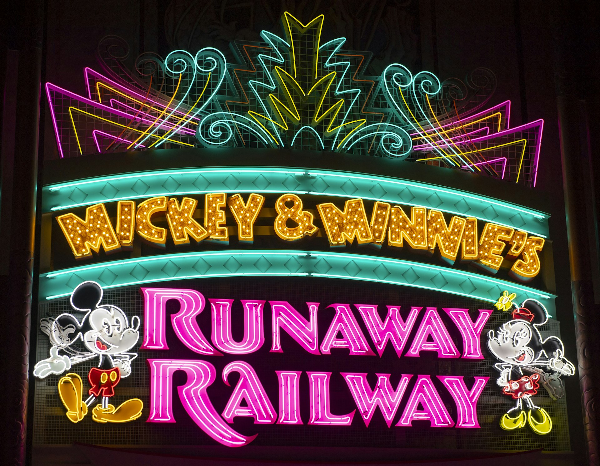 Neon sign for Mickey and Minnie's Runaway Railway.jpg