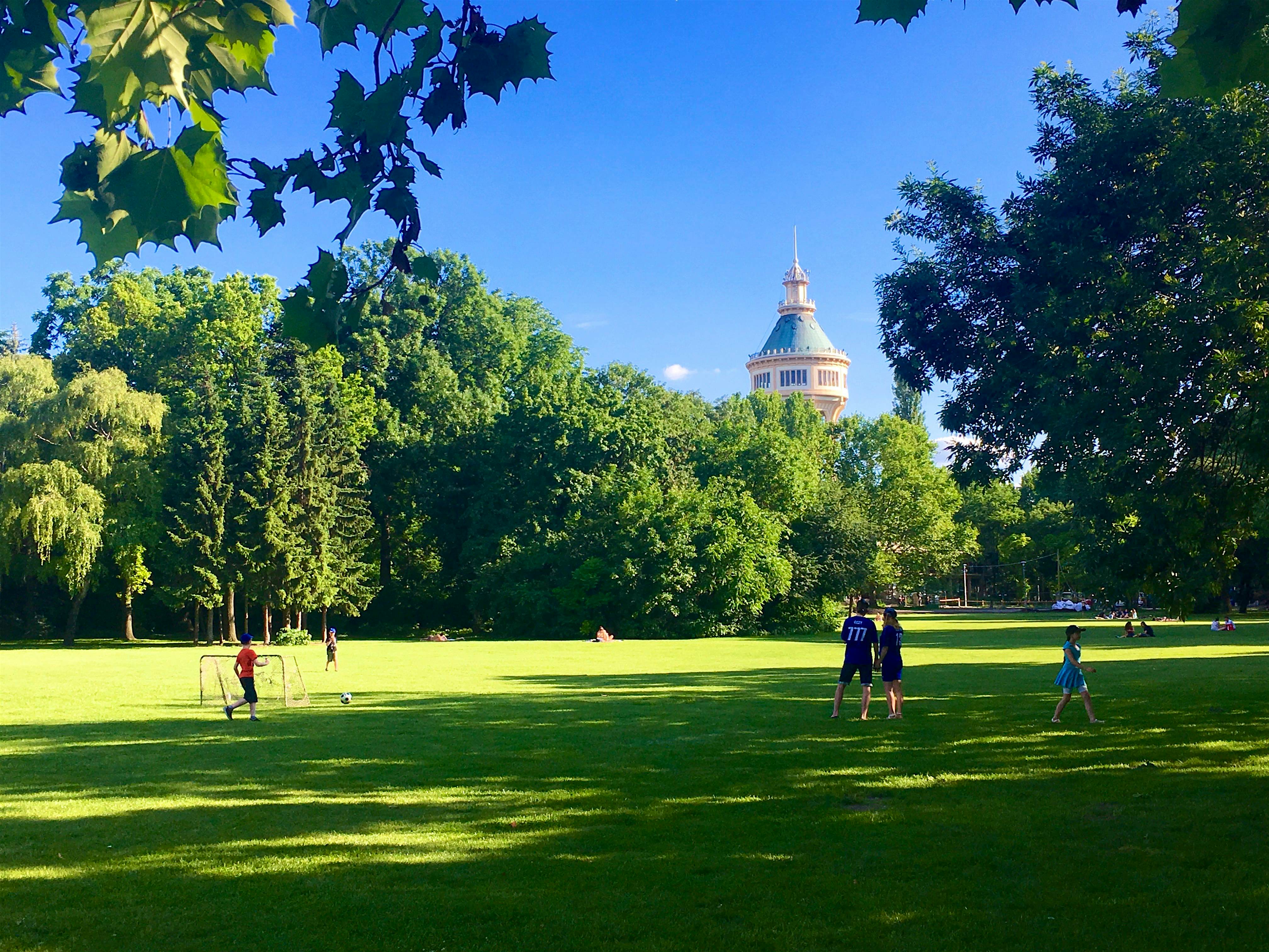 The water tower on Margaret Island, Budapest, on a sunny day