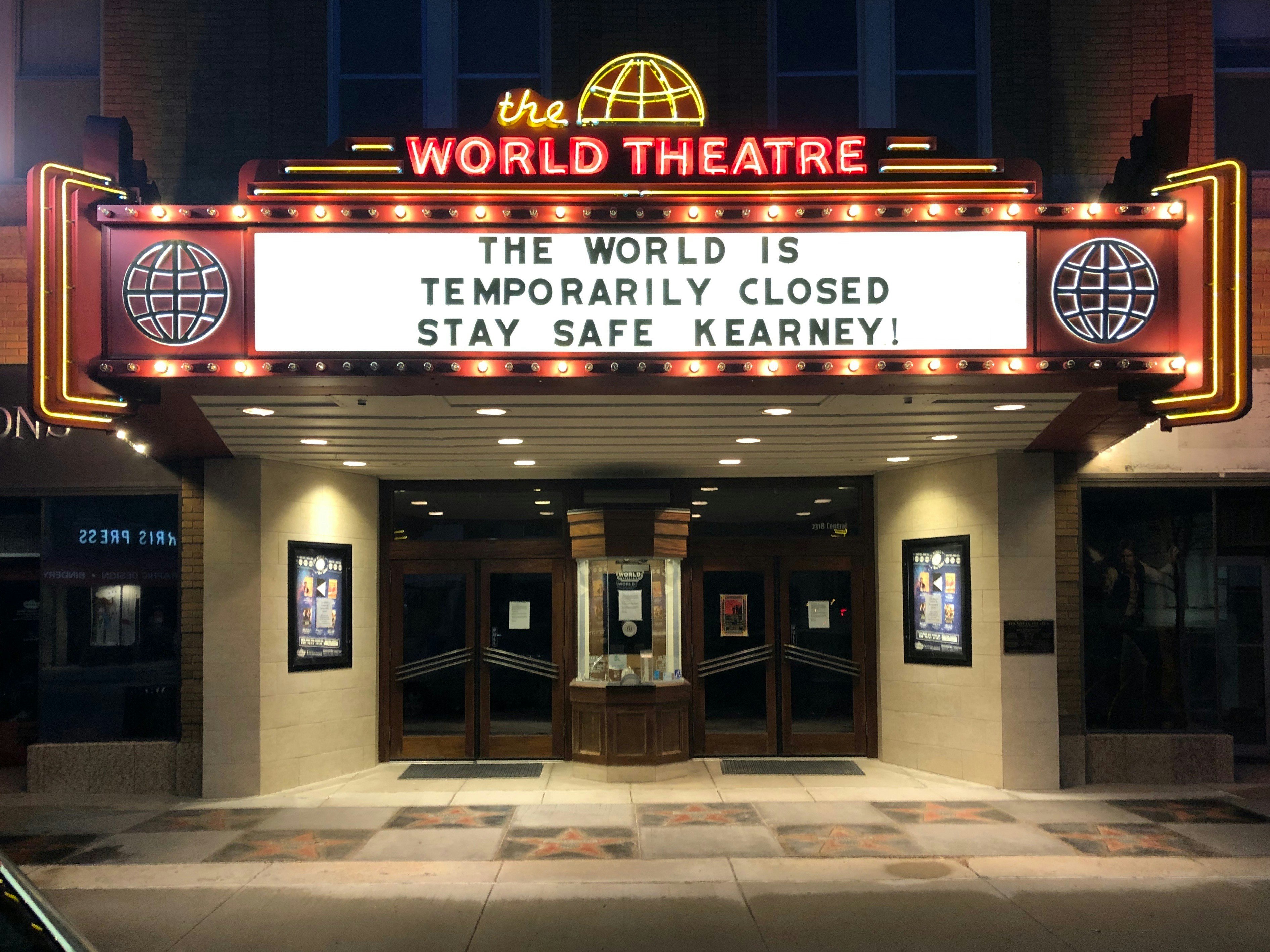 Marquee - The World Theatre (at Night), Photo by Bryce Jensen.jpg