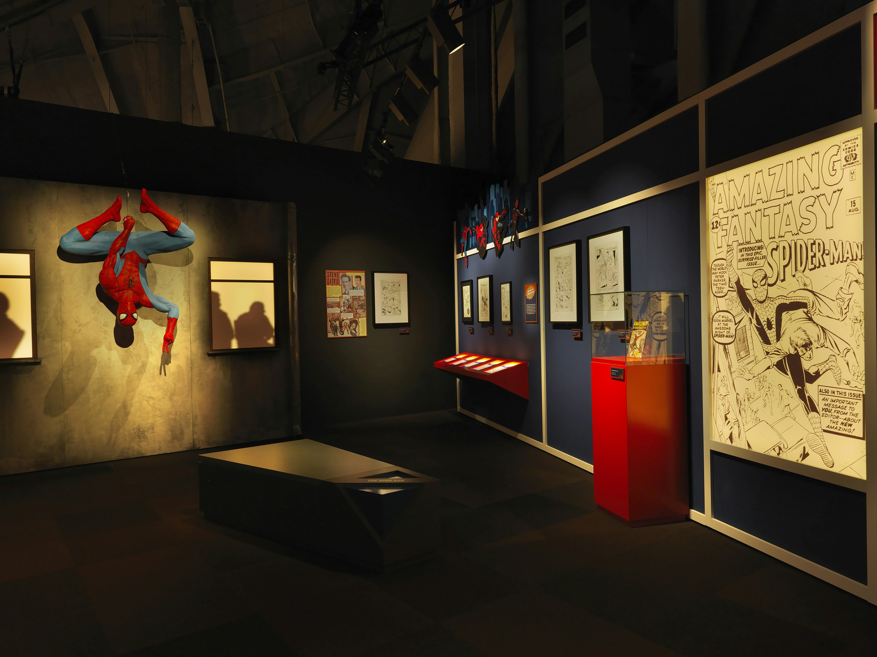 Spiderman props at a Marvel exhibition
