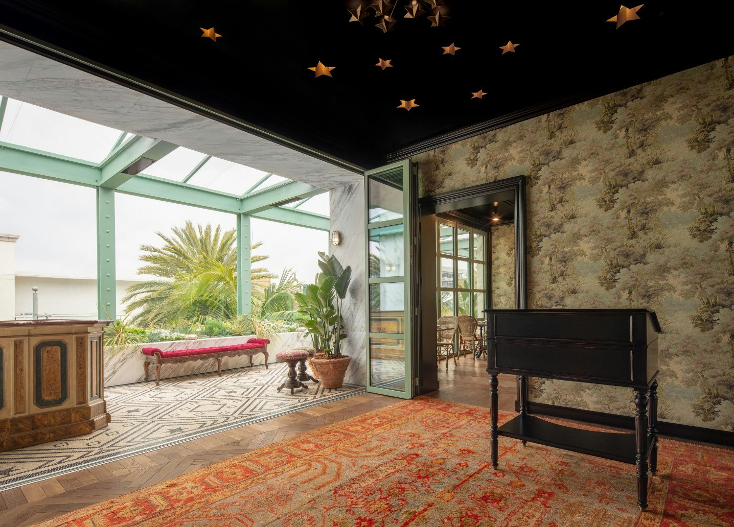 The interior of Gucci Osteria da Massimo Bottura Beverly Hills