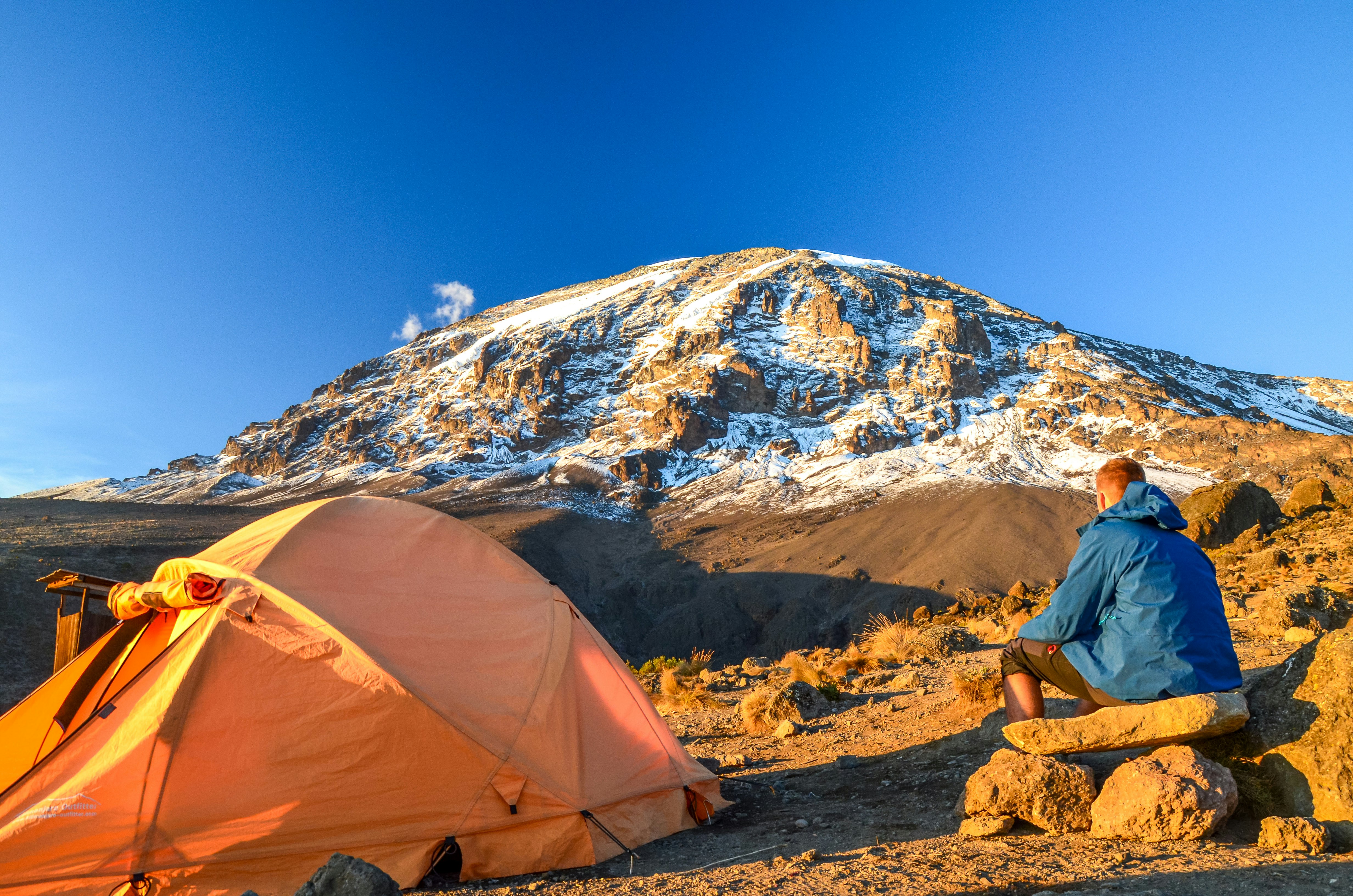 Evening view of Kibo with Uhuru Peak