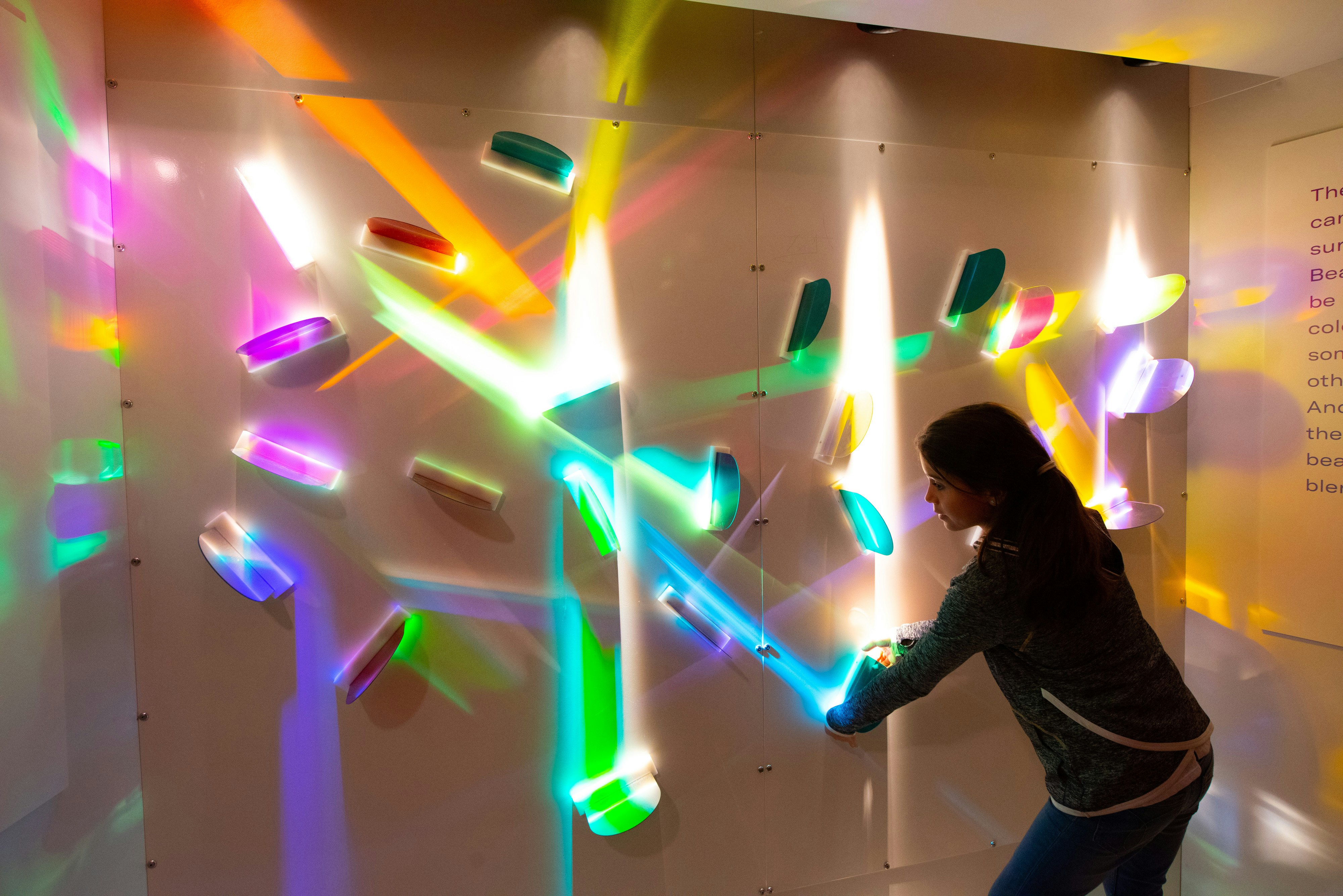 Children experiment with light color displays