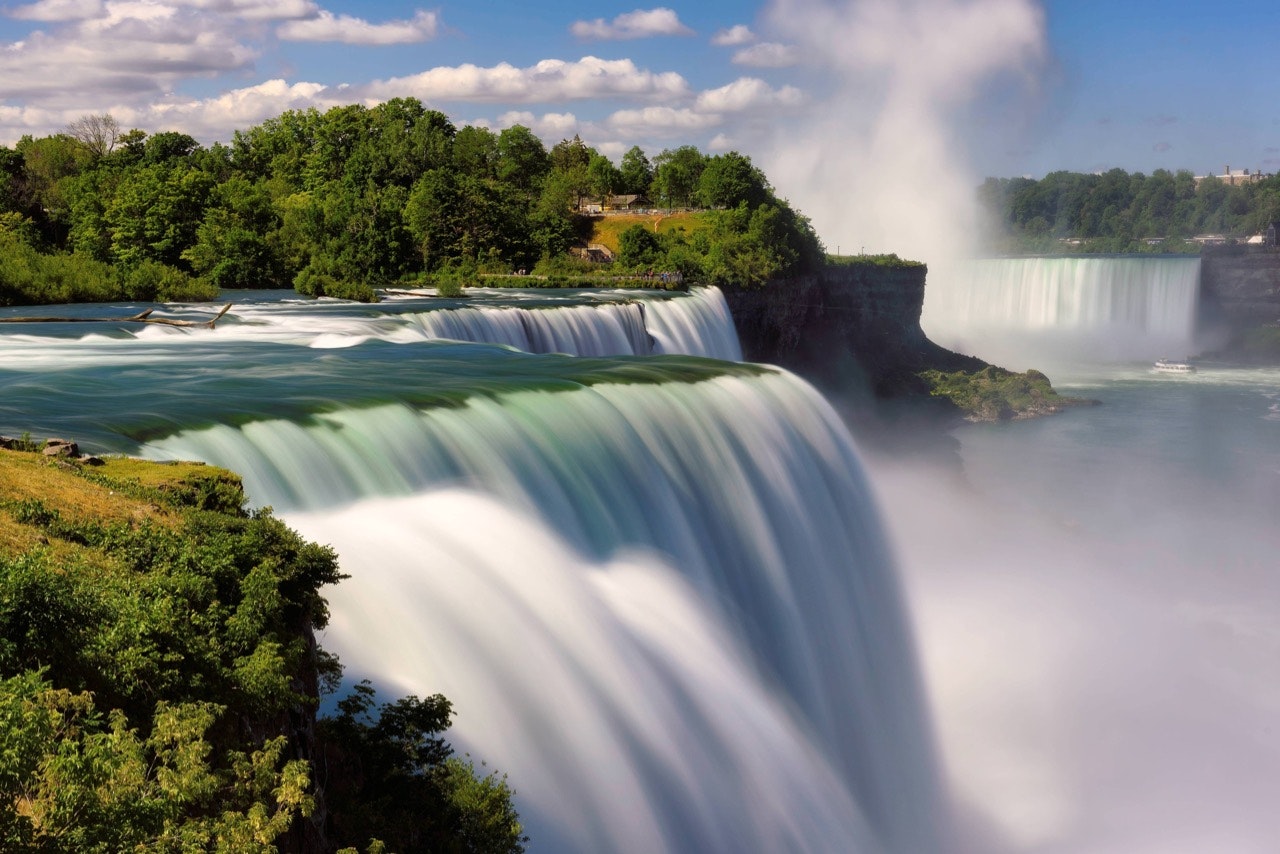 Long exposure of Niagara Falls in New York, United States 