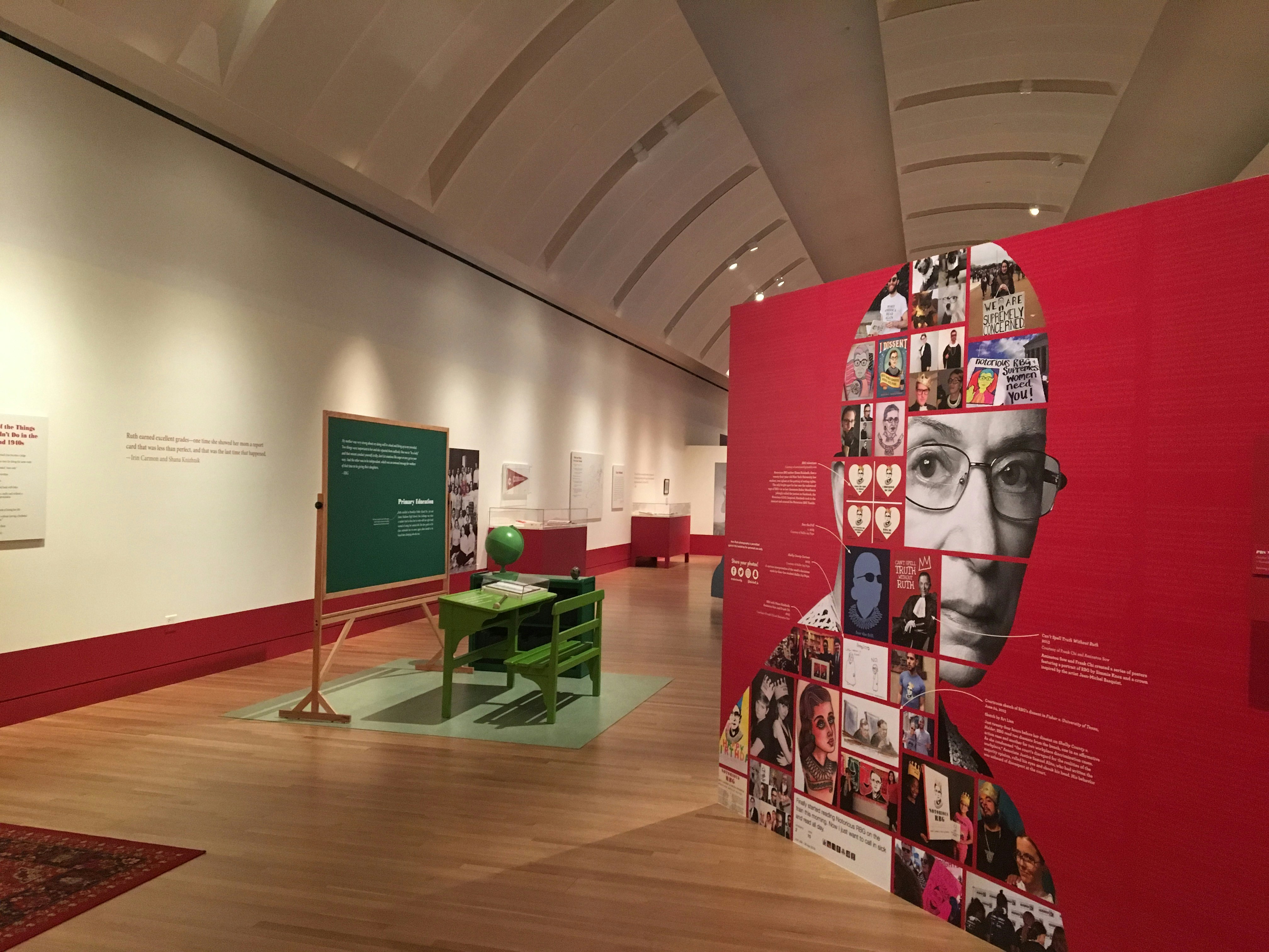 Classroom display at the Notorious RBG exhibition Illinois