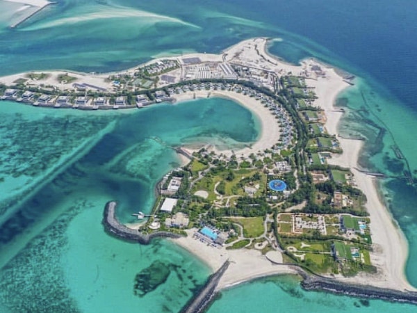 Aeiral shot of Nurai island in Abu Dhabi