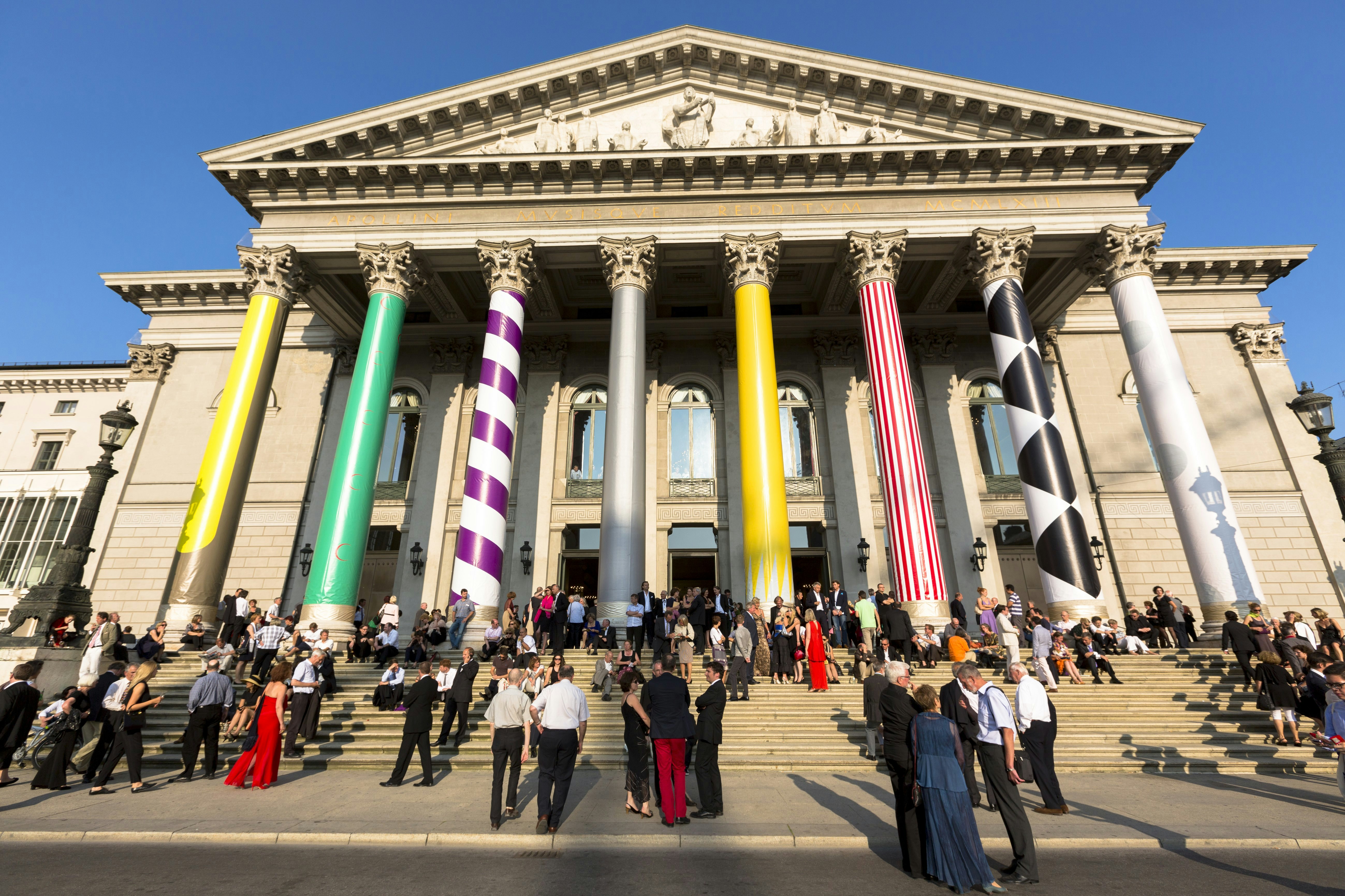 Opera-goers at the Bavaria State Opera House