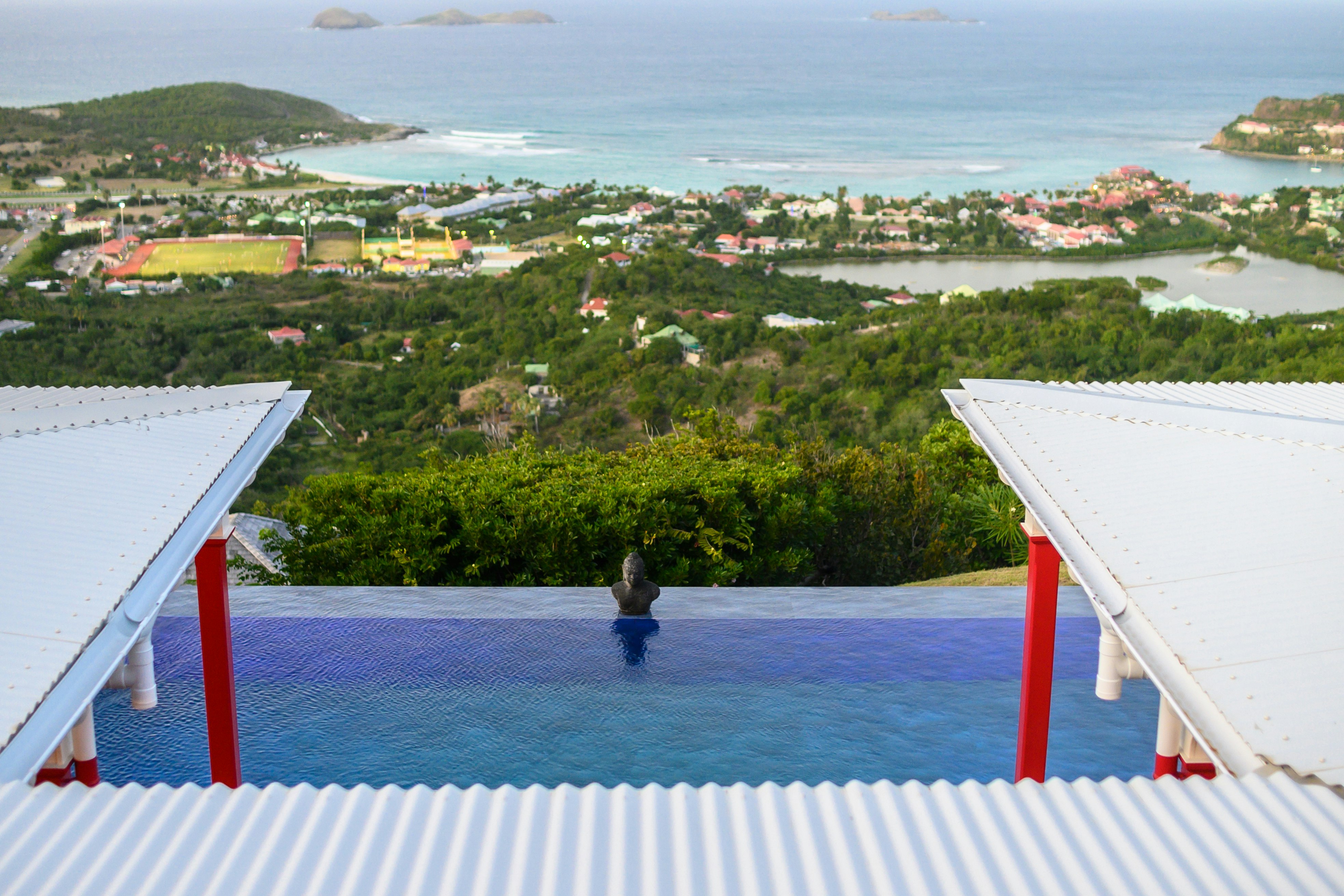 The rooftop views from Le Barth Villas extend over the town of Gustavia.