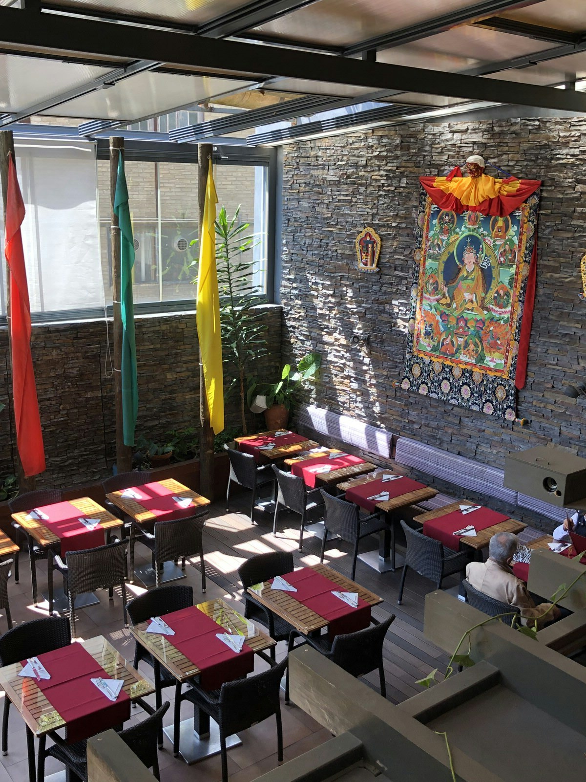 Interior of vegetarian restaurant Os Tibetanos, Lisbon