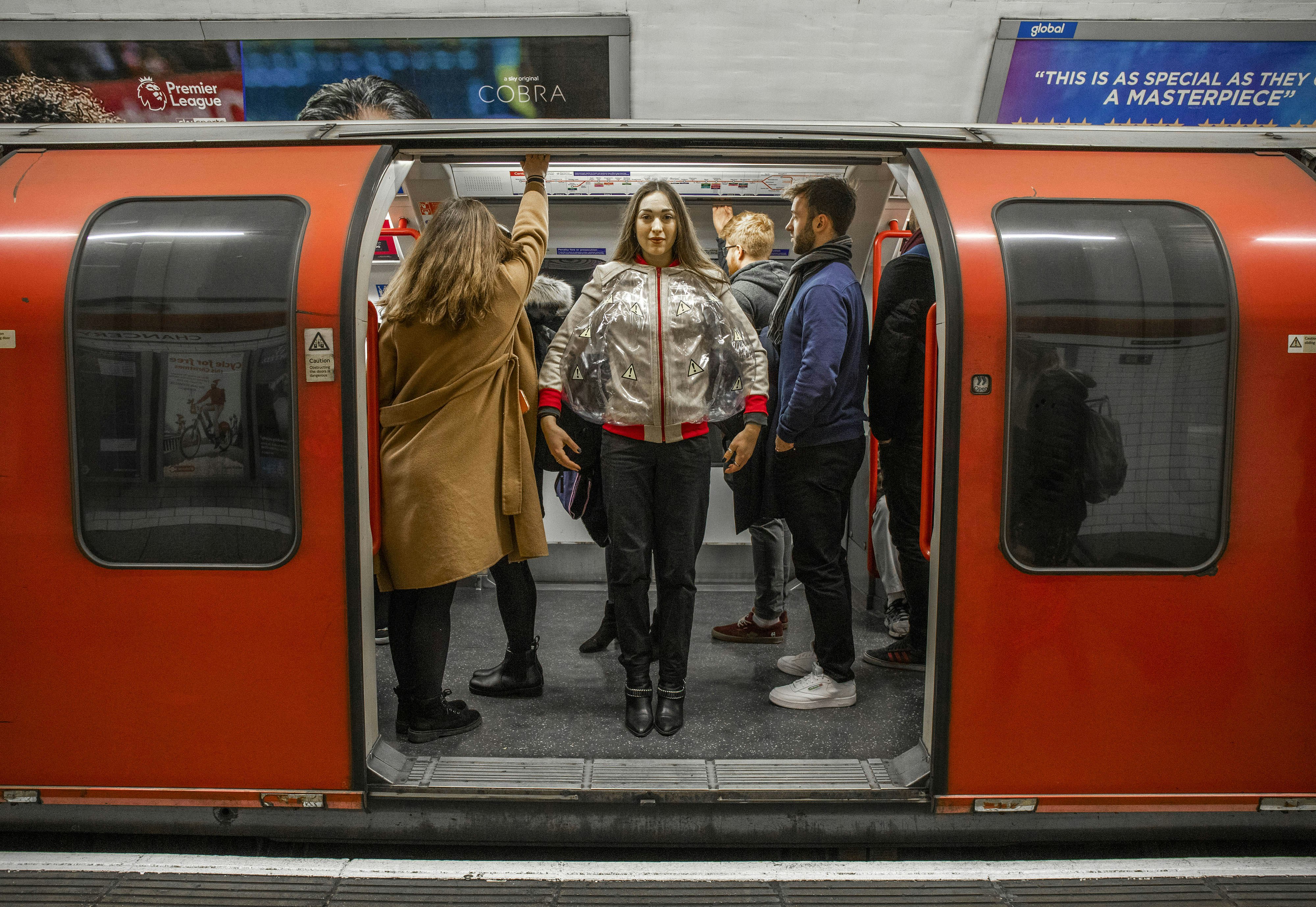 The Space Optimiser jacket on the London Underground