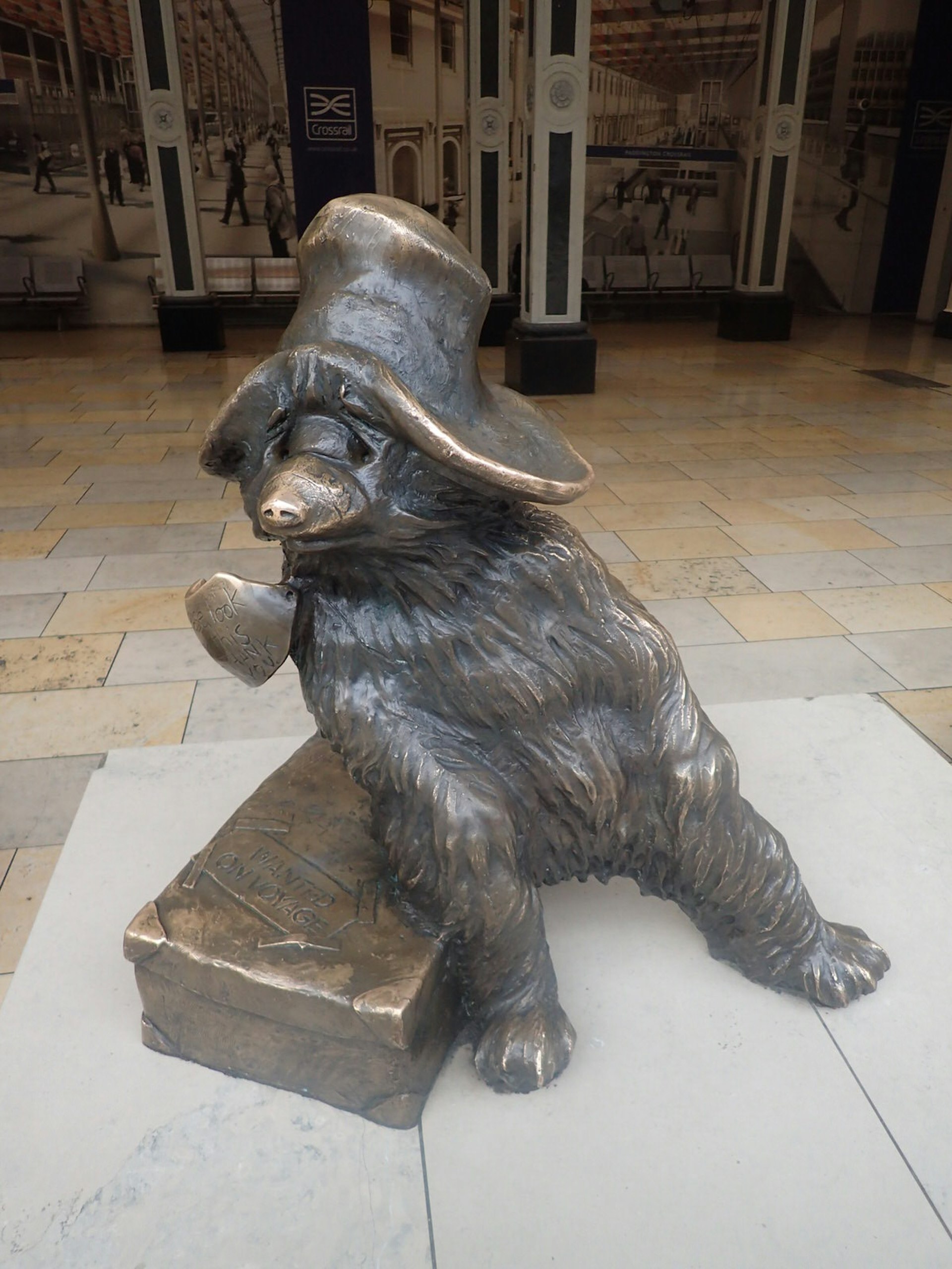Paddington Bear sculpture in Paddington Station, London