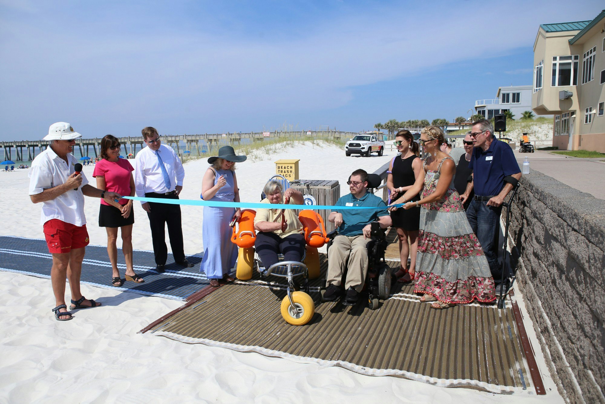 The unveiling of a Mobi-Mat on Pensacola Beach