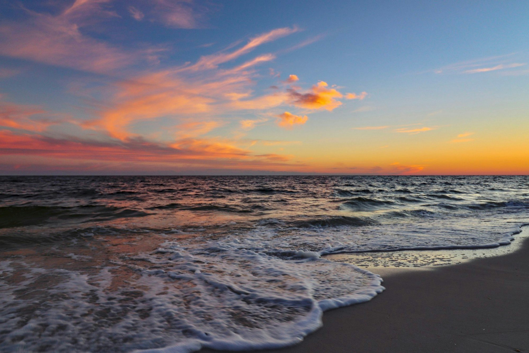 Pensacola Beach in Florida at sunset